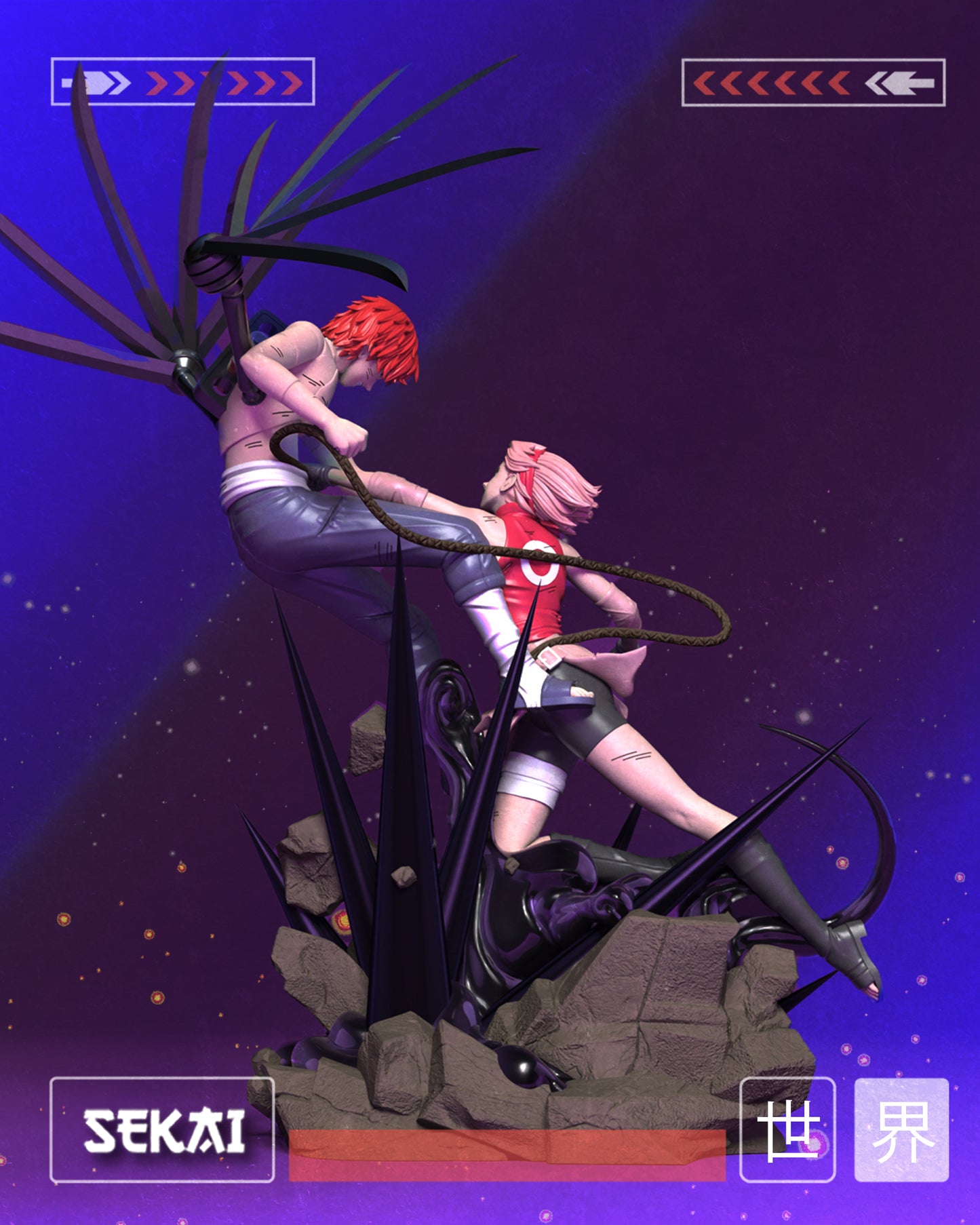 Sakura Vs Saosri - Unassembled and Unpainted Garage Kit - Model Designed by Sekai3D