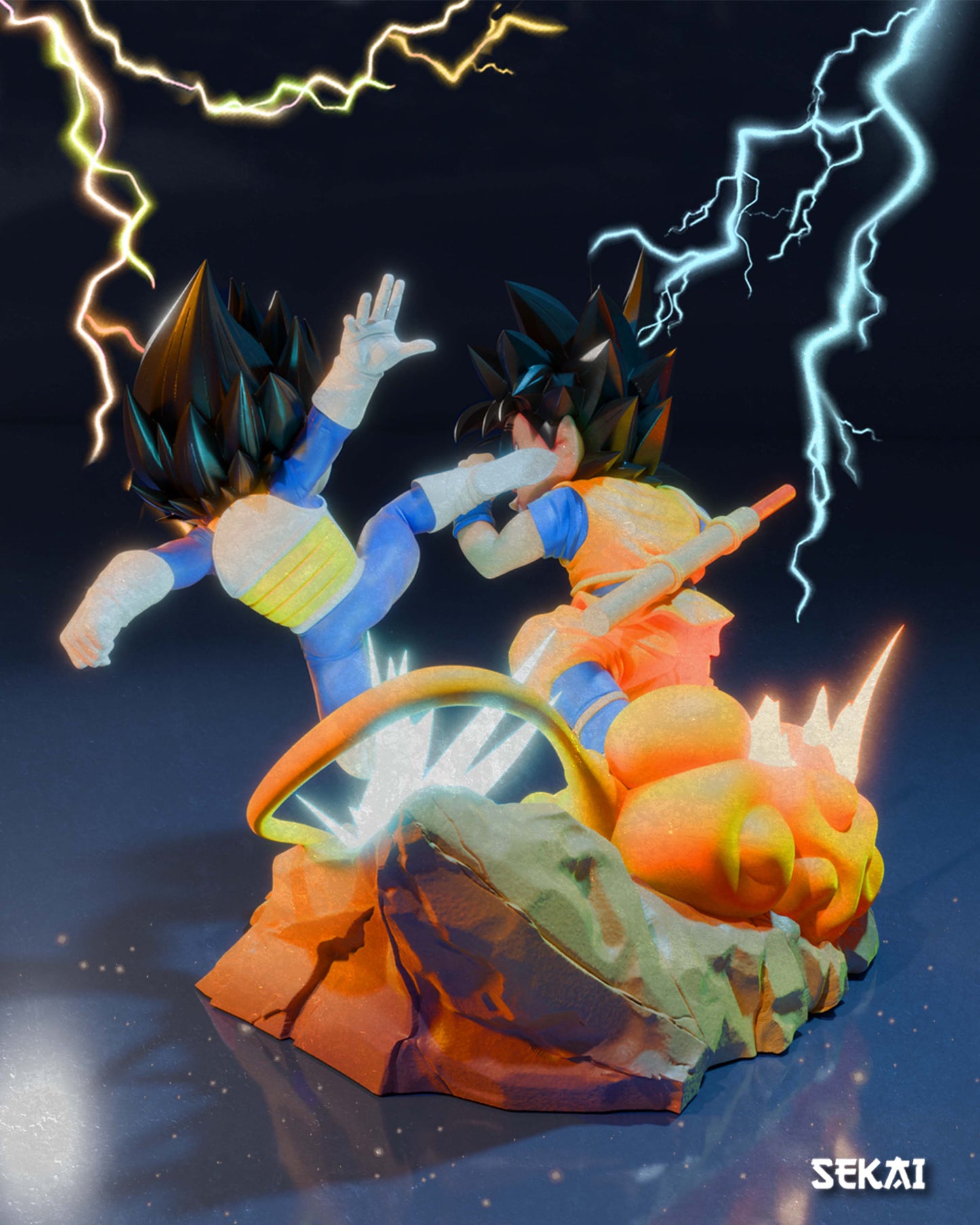 Goku vs Vegeta (DB Daima) - Unassembled and Unpainted Garage Kit - Model Desgined by Sekai3D