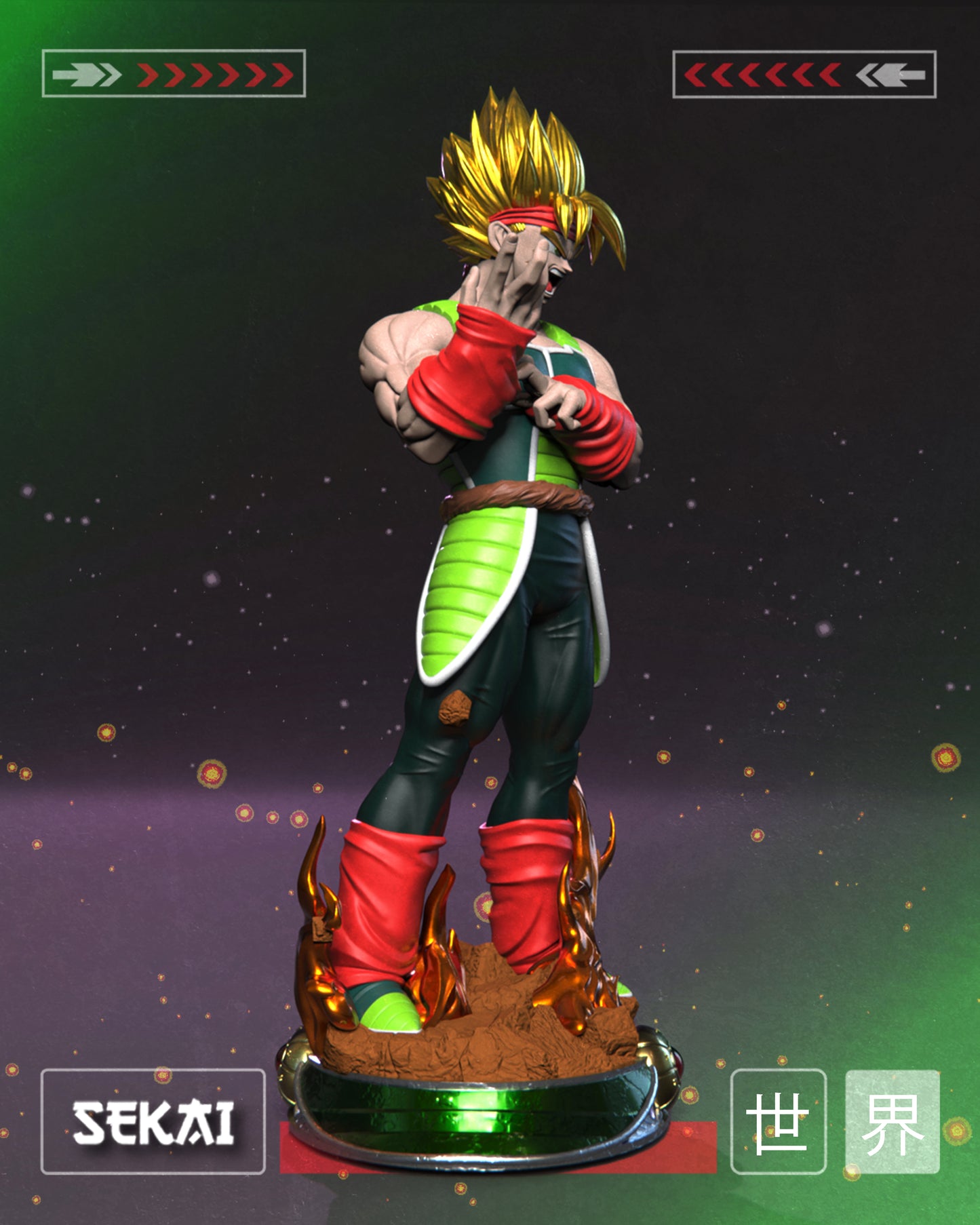 SSJ Bardock - Unassembled and Unpainted Garage Kit - Model Designed by Sekai3D