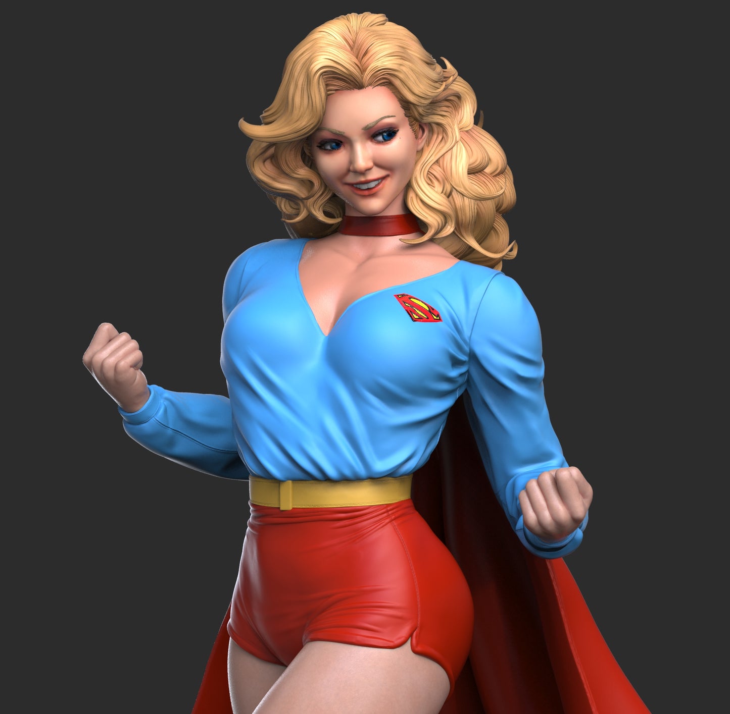 Retro Super Girl - Unassembled and Unpainted Garage Kit - Model Designed by Abe3d and Mars