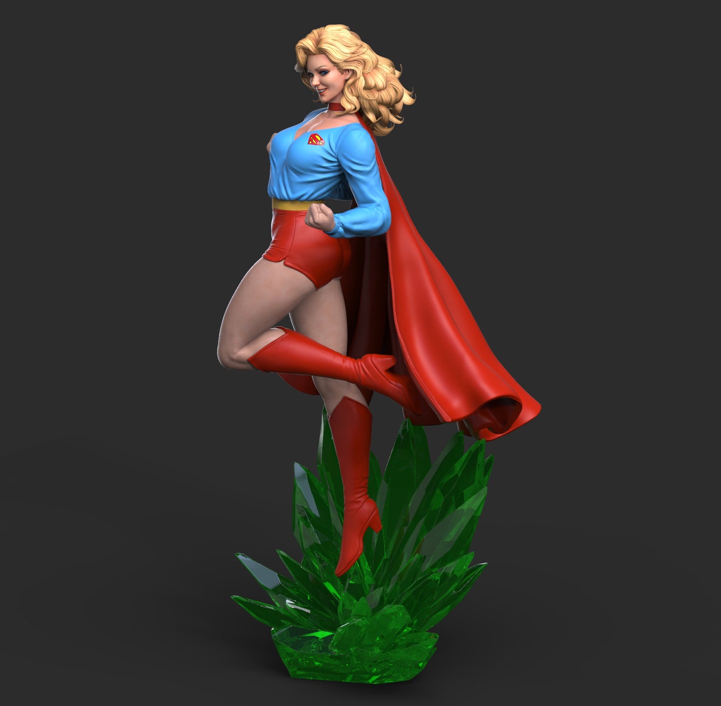 Retro Super Girl - Unassembled and Unpainted Garage Kit - Model Designed by Abe3d and Mars