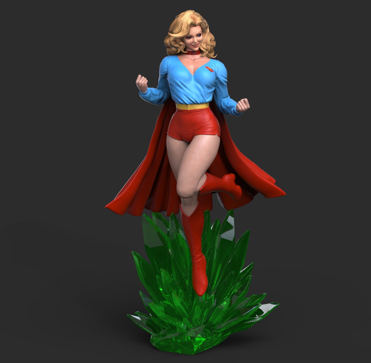 Retro Super Girl - Unassembled and Unpainted Garage Kit - Model Designed by Abe3d and Mars