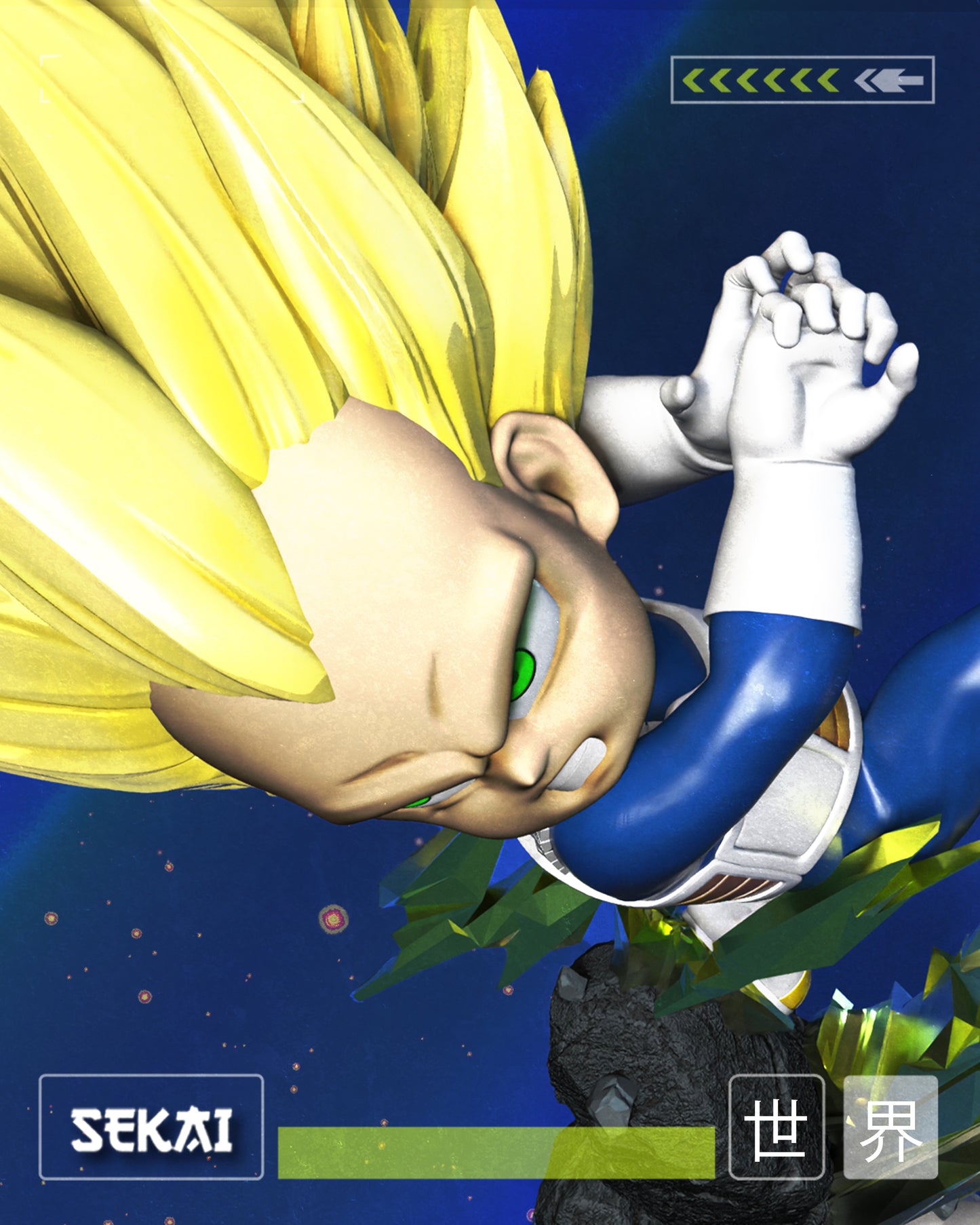 SSJ3 Vegeta (DB Daima) - Unassembled and Unpainted Garage Kit - Model Designed by Sekai3D
