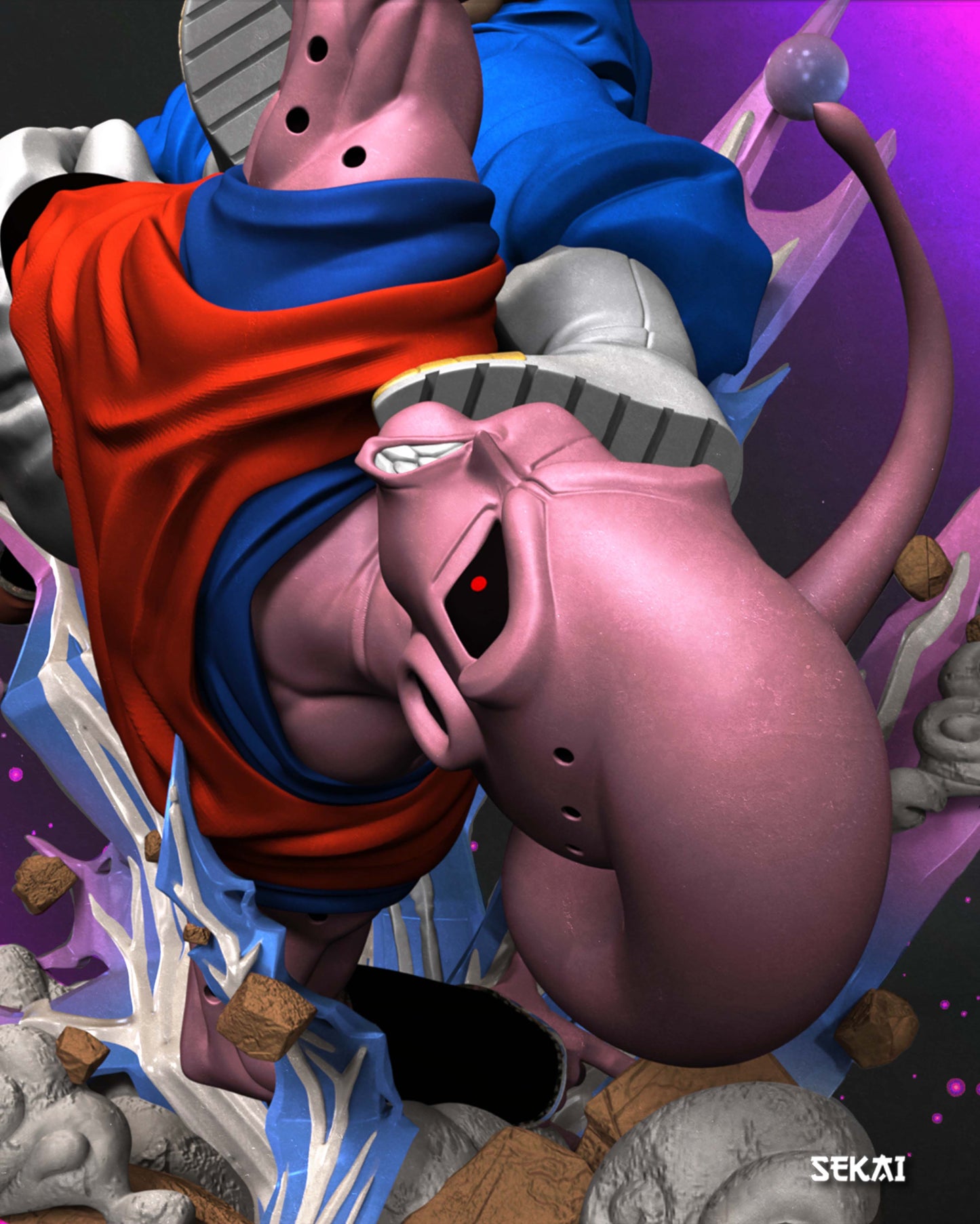 Super Vegito vs Super Buu (Version 2) - Unassembled and Unpainted Garage Kit - Model Designed by Sekai3D