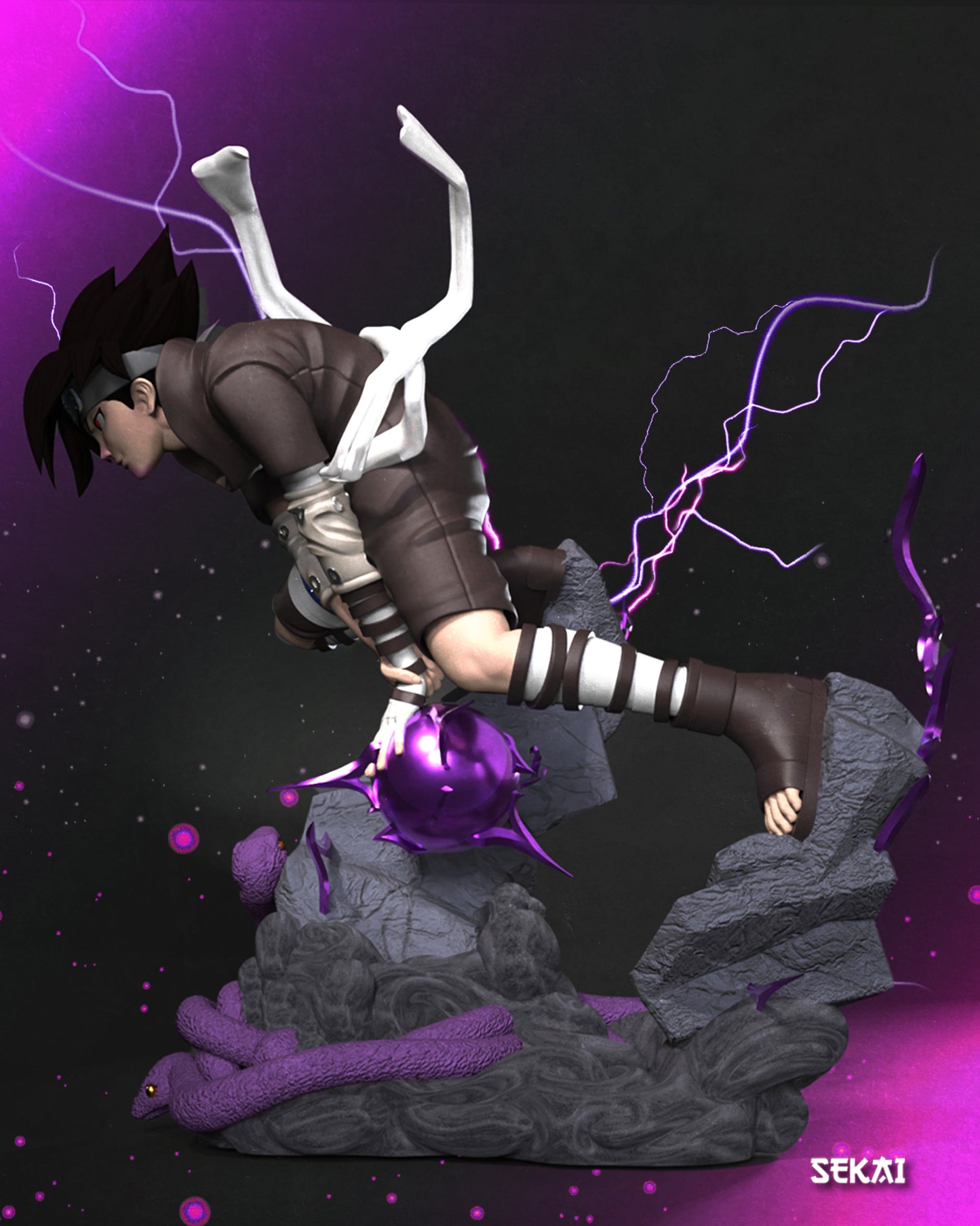 Sasuke (Chidori) - Unassembled and Unpainted Garage Kit - Model Designed by Sekai3D
