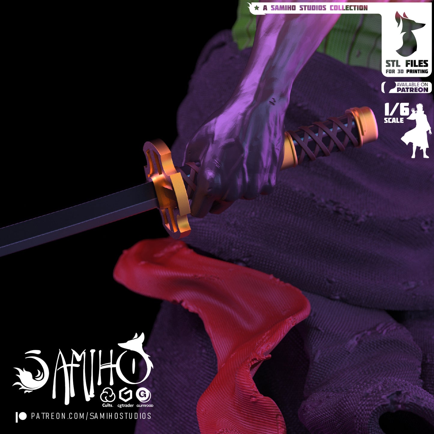 Zoro - Unassembled and Unpainted Garage Kit - Model Designed by Samiho Studios