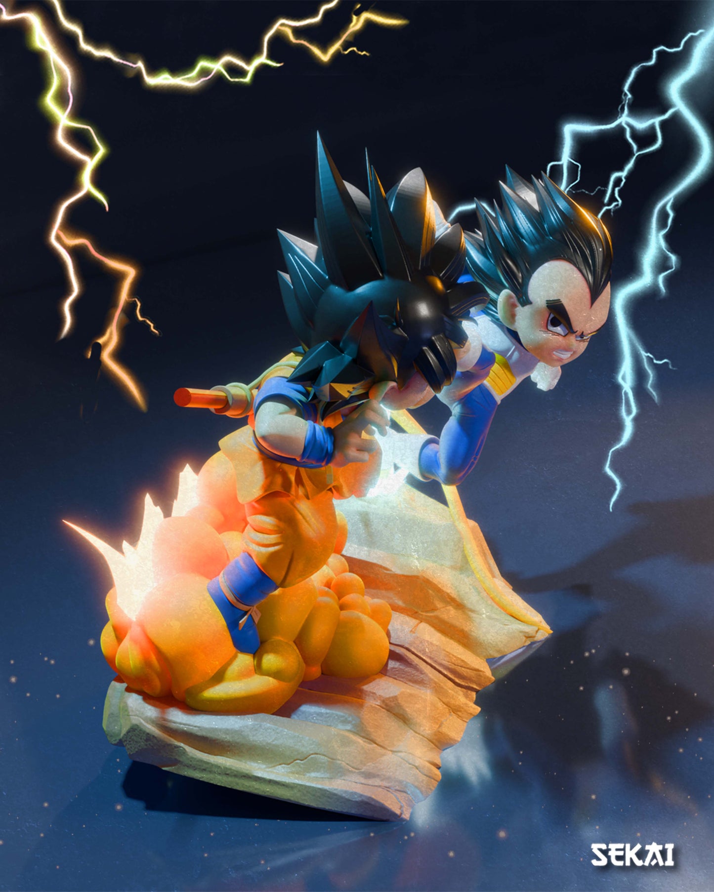 Goku vs Vegeta (DB Daima) - Unassembled and Unpainted Garage Kit - Model Desgined by Sekai3D