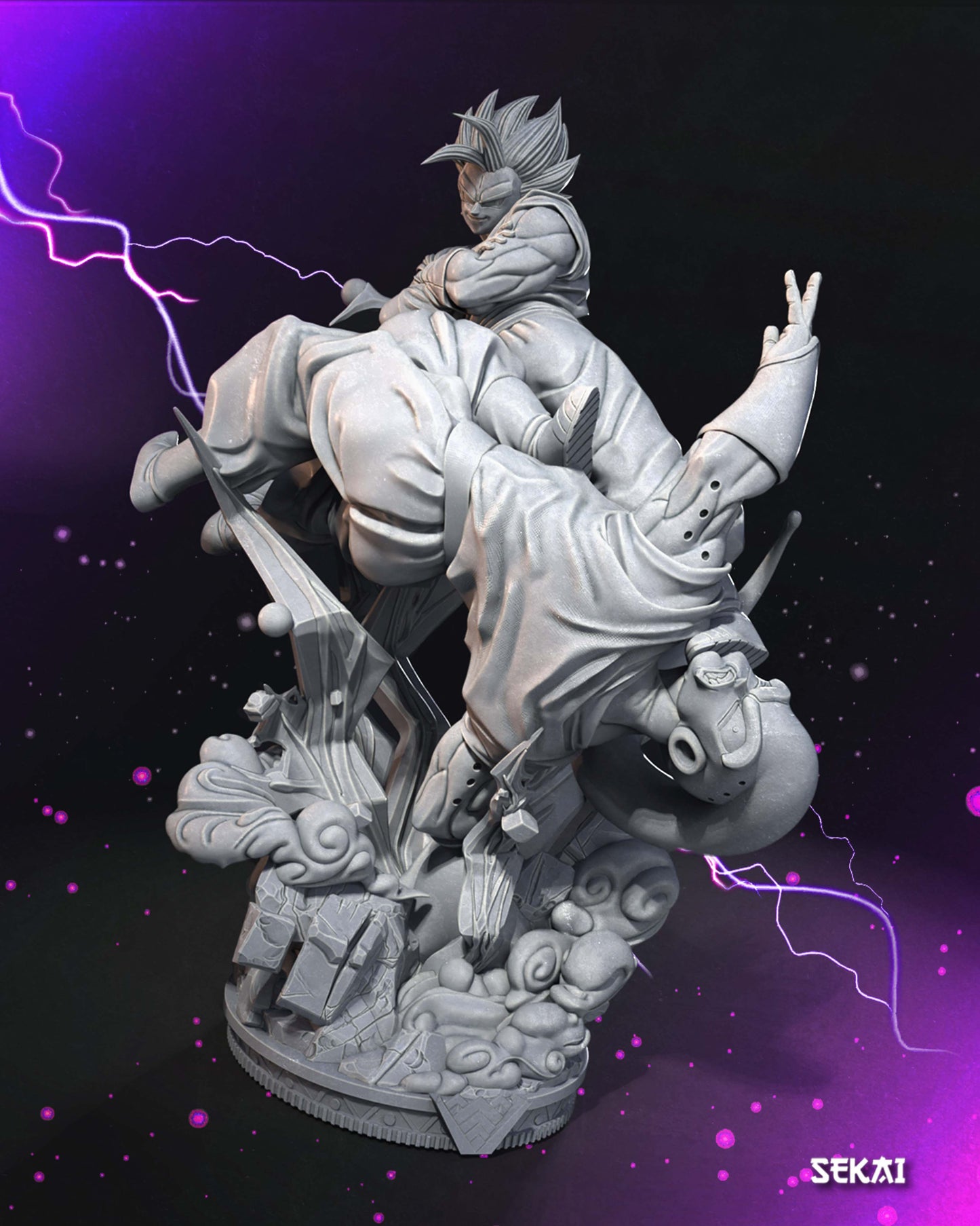 Super Vegito vs Super Buu (Version 2) - Unassembled and Unpainted Garage Kit - Model Designed by Sekai3D