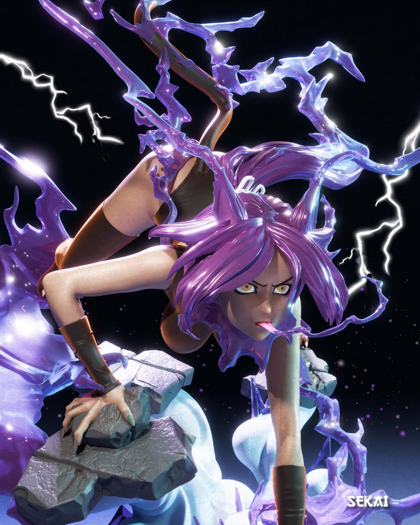 Yoruichi - Unassembled and Unpainted Garage Kit - Model Designed by Sekai3D
