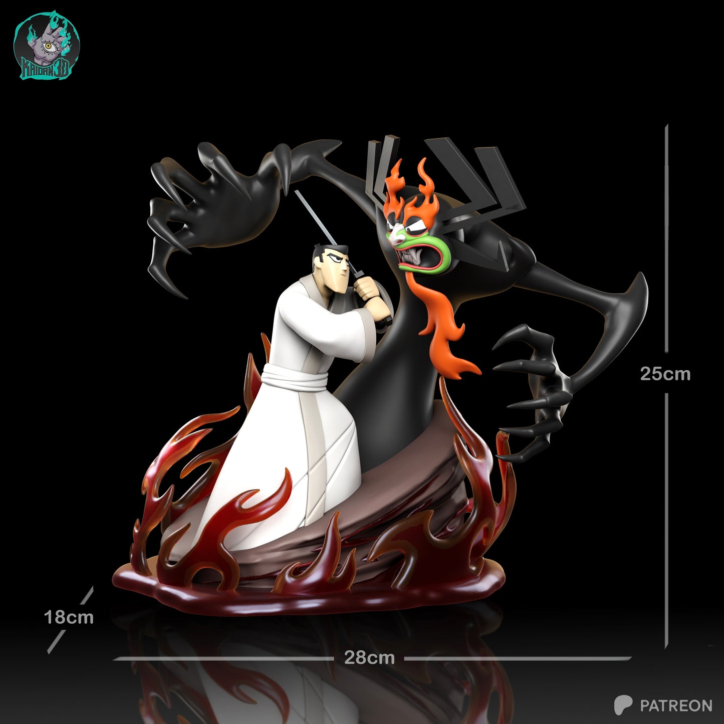 Jack x Aku - Unassembled and Unpainted Garage Kit - Model Designed by Kaidan3D