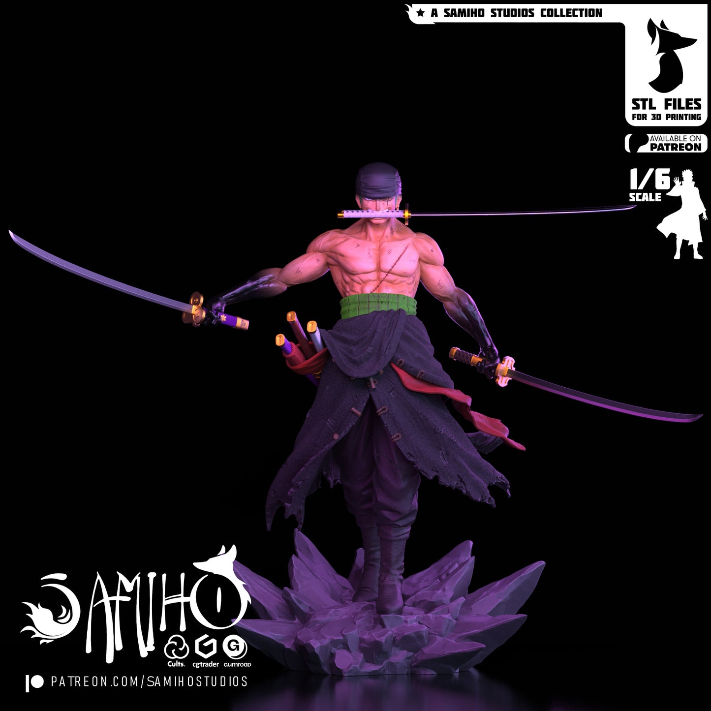 Zoro - Unassembled and Unpainted Garage Kit - Model Designed by Samiho Studios