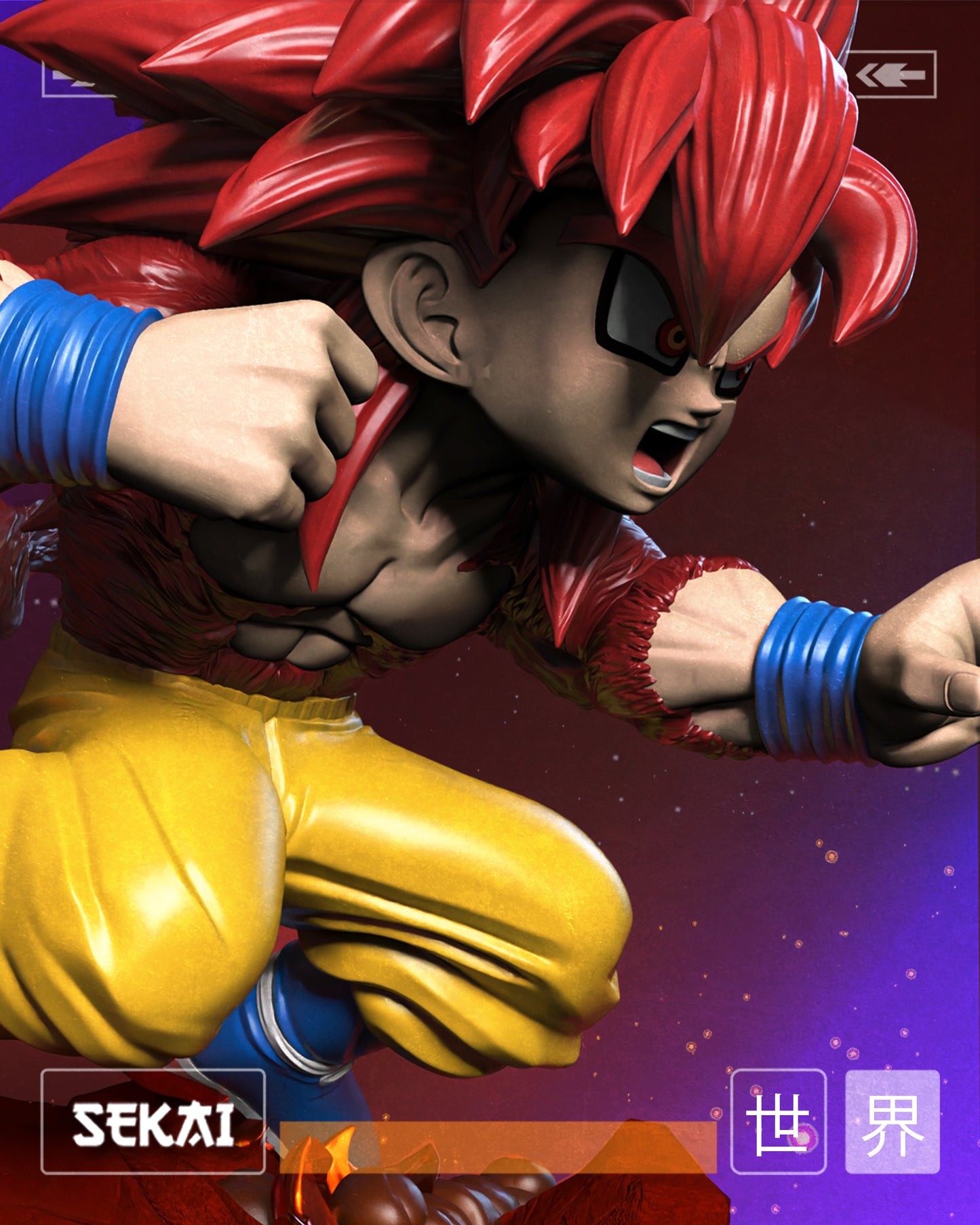 SSJ4 Goku (DB Daima) - Unassembled and Unpainted Garage Kit - Model Designed by Sekai3D