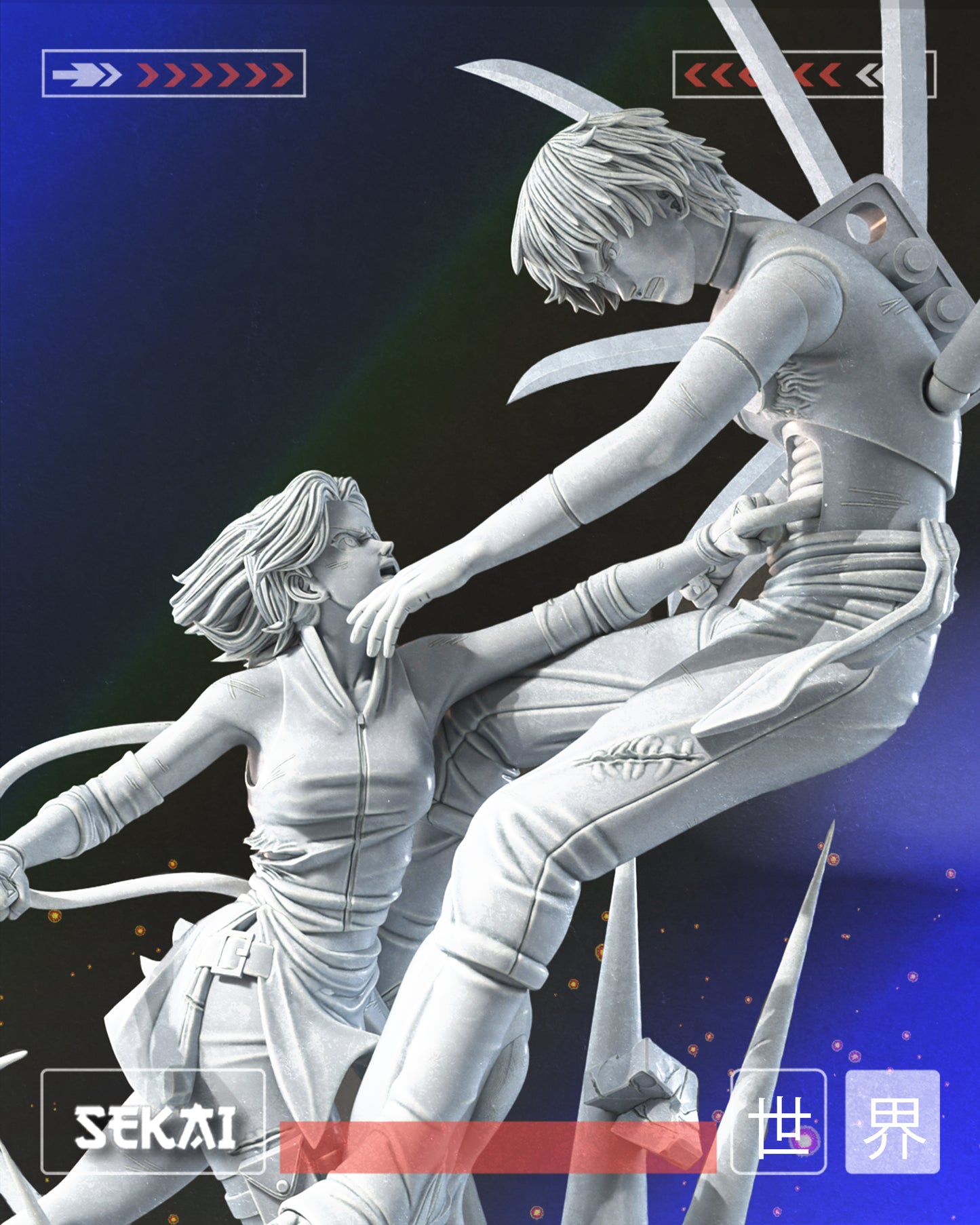 Sakura Vs Saosri - Unassembled and Unpainted Garage Kit - Model Designed by Sekai3D