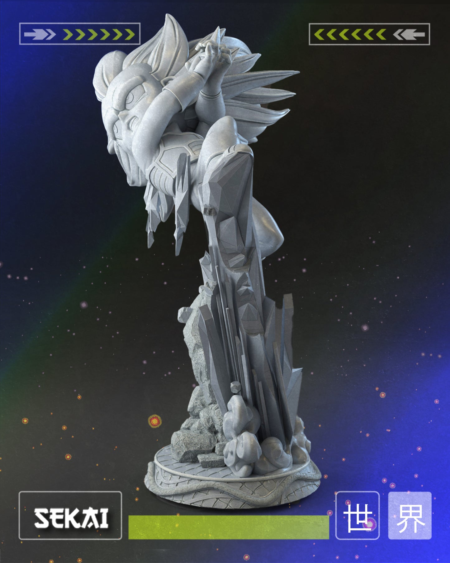 SSJ3 Vegeta (DB Daima) - Unassembled and Unpainted Garage Kit - Model Designed by Sekai3D