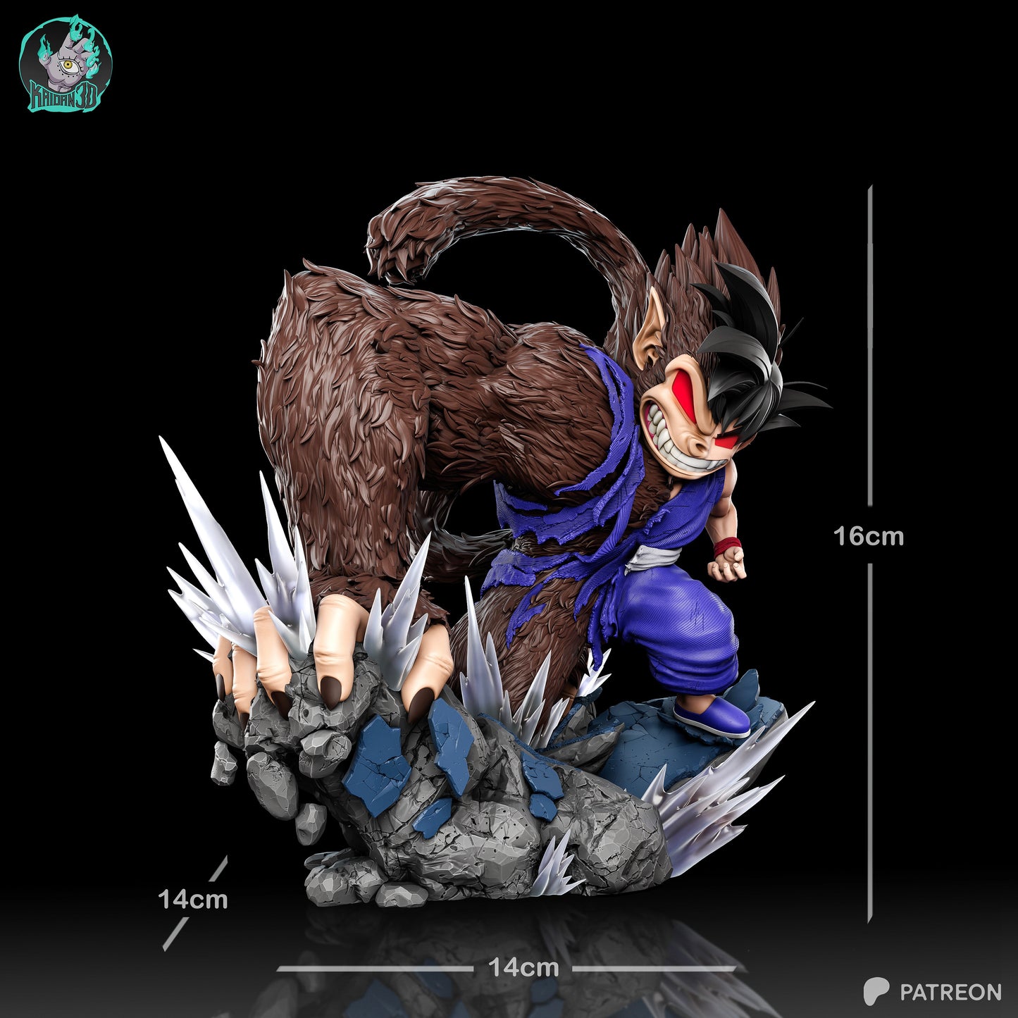 Goku (Mid-Transformation) - Unassembled and Unpainted Garage Kit - Model Designed by Kaidan3D