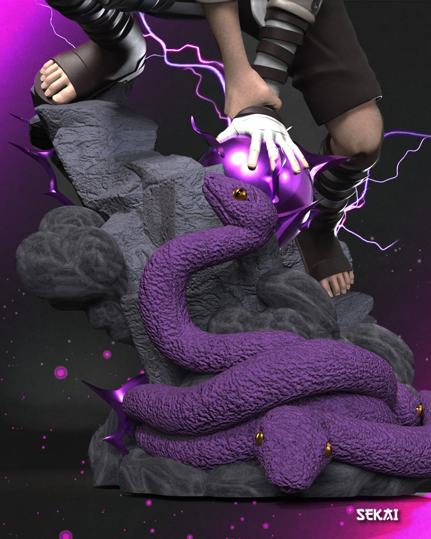 Sasuke (Chidori) - Unassembled and Unpainted Garage Kit - Model Designed by Sekai3D