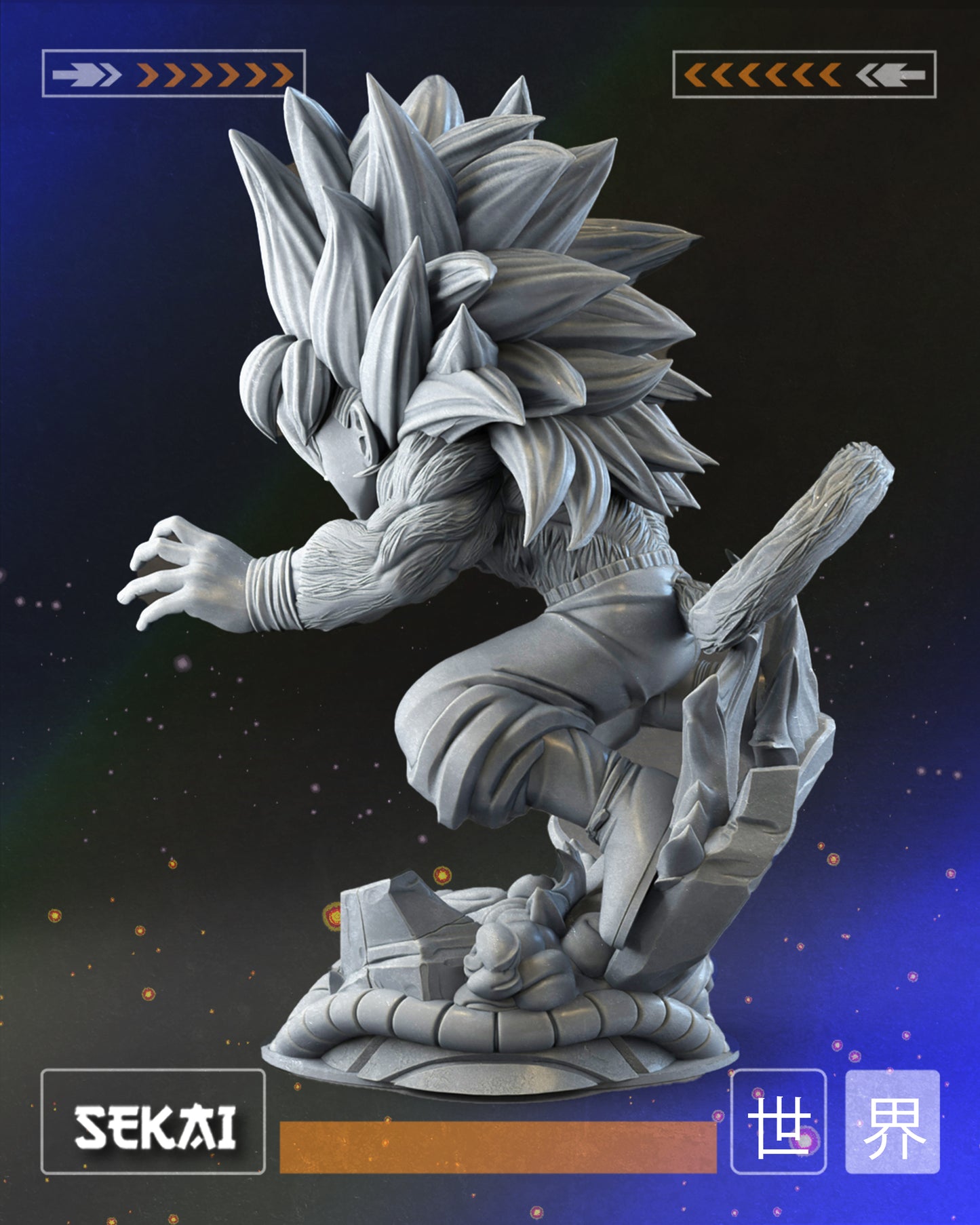 SSJ4 Goku (DB Daima) - Unassembled and Unpainted Garage Kit - Model Designed by Sekai3D