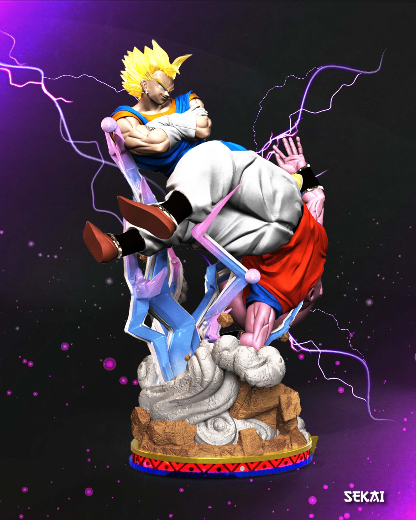 Super Vegito vs Super Buu (Version 2) - Unassembled and Unpainted Garage Kit - Model Designed by Sekai3D