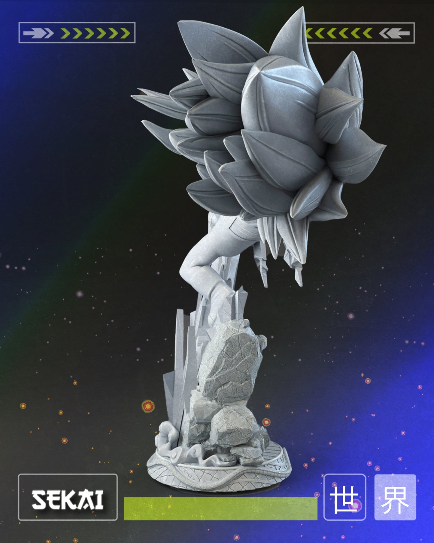 SSJ3 Vegeta (DB Daima) - Unassembled and Unpainted Garage Kit - Model Designed by Sekai3D