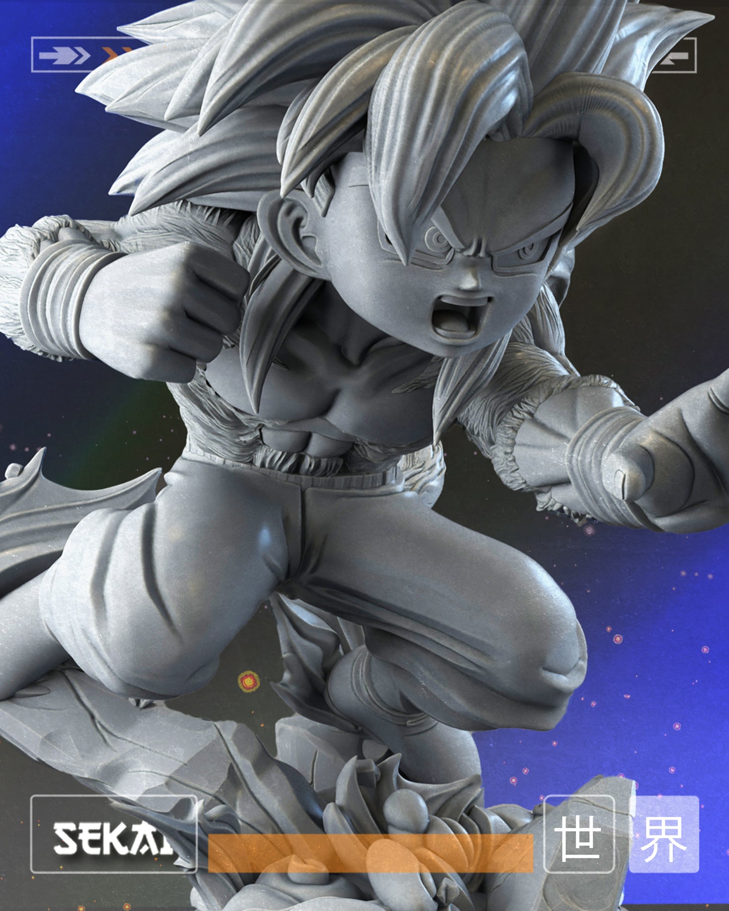 SSJ4 Goku (DB Daima) - Unassembled and Unpainted Garage Kit - Model Designed by Sekai3D