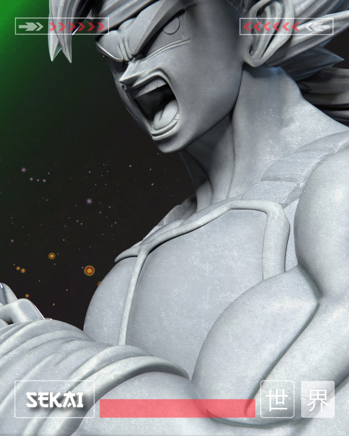 SSJ Bardock - Unassembled and Unpainted Garage Kit - Model Designed by Sekai3D