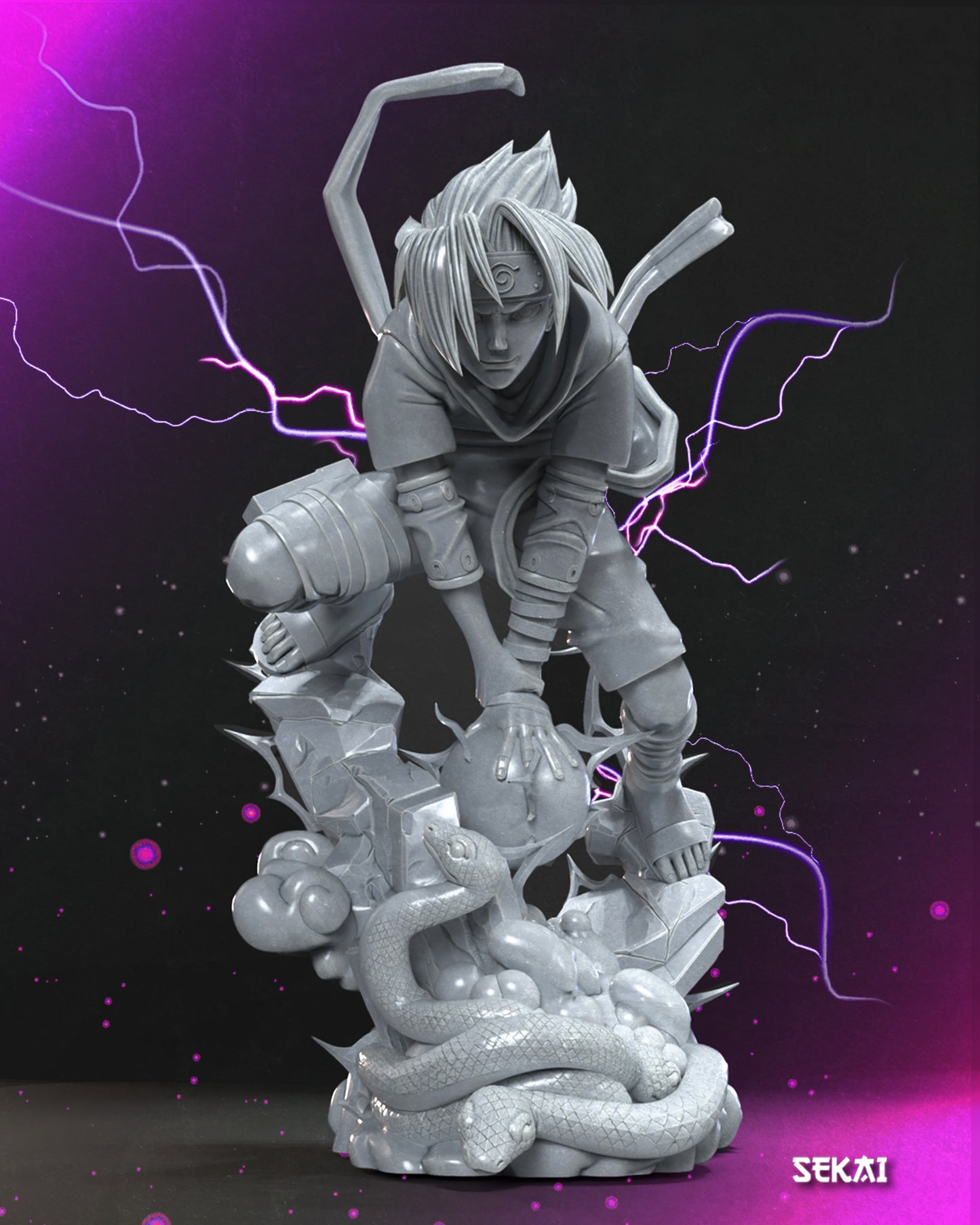 Sasuke (Chidori) - Unassembled and Unpainted Garage Kit - Model Designed by Sekai3D