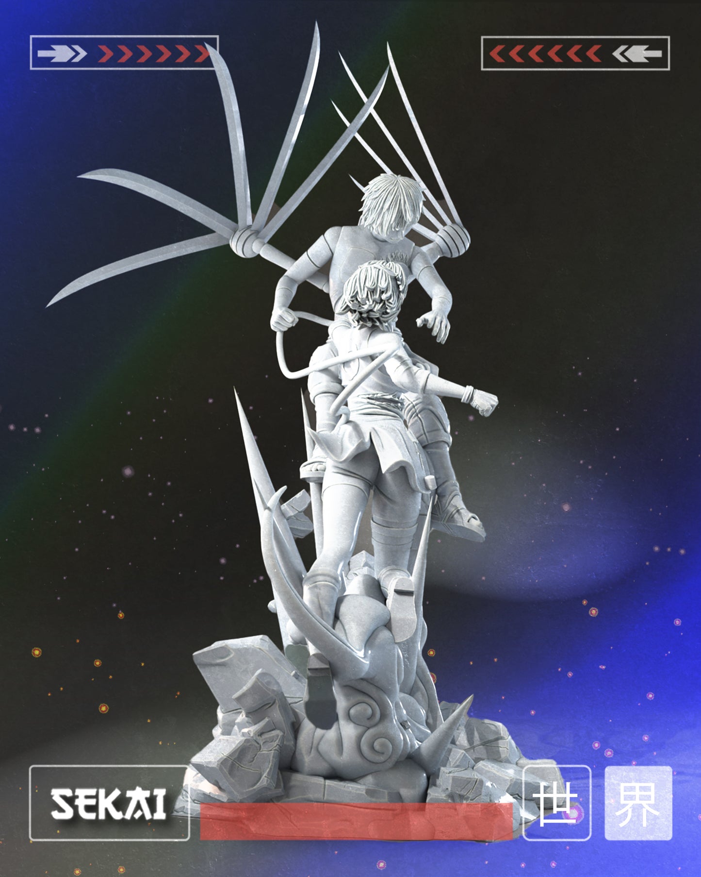 Sakura Vs Saosri - Unassembled and Unpainted Garage Kit - Model Designed by Sekai3D