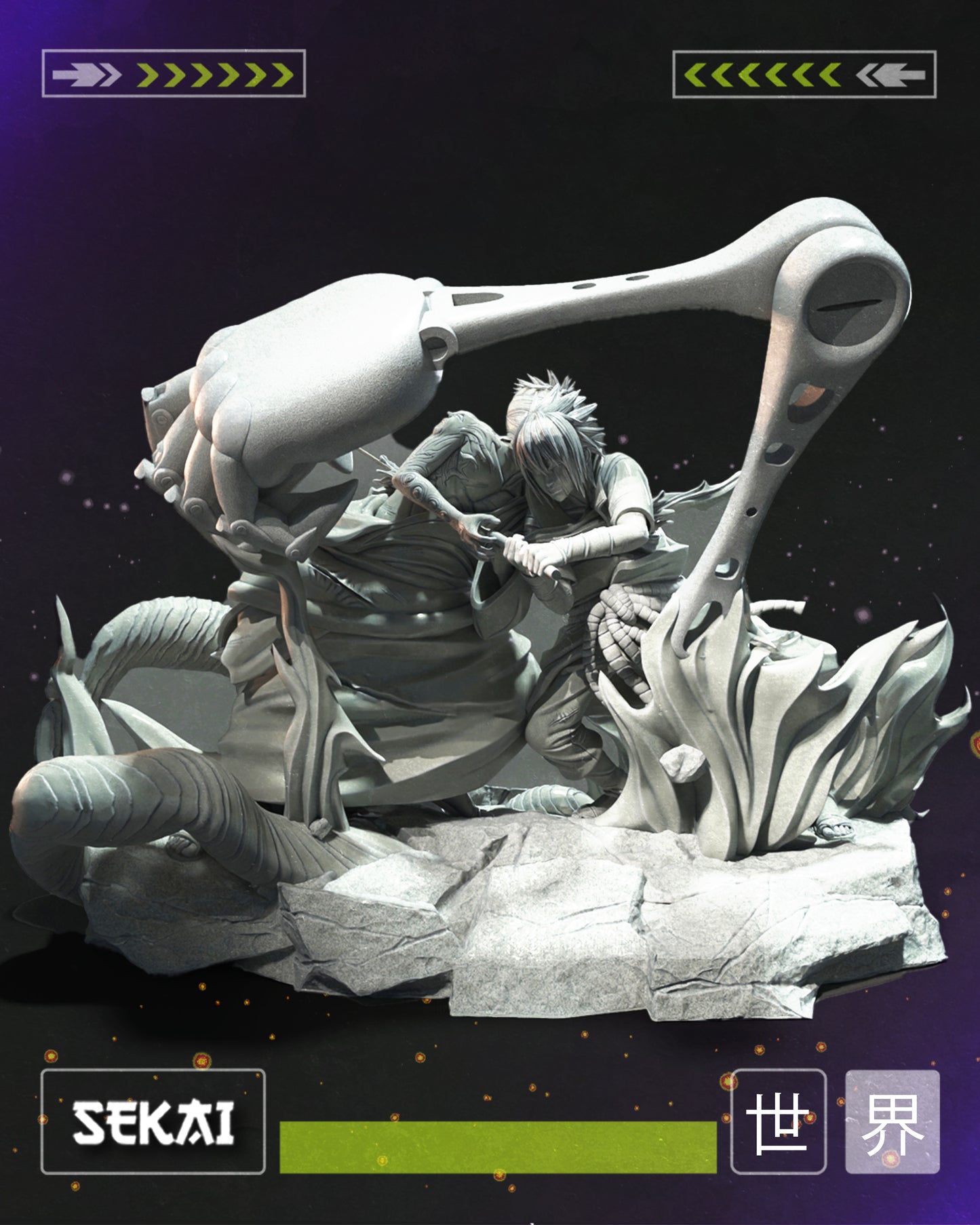 Sasuke vs Danzo - Unassembled and Unpainted Garage Kit - Model Designed from Sekai3D