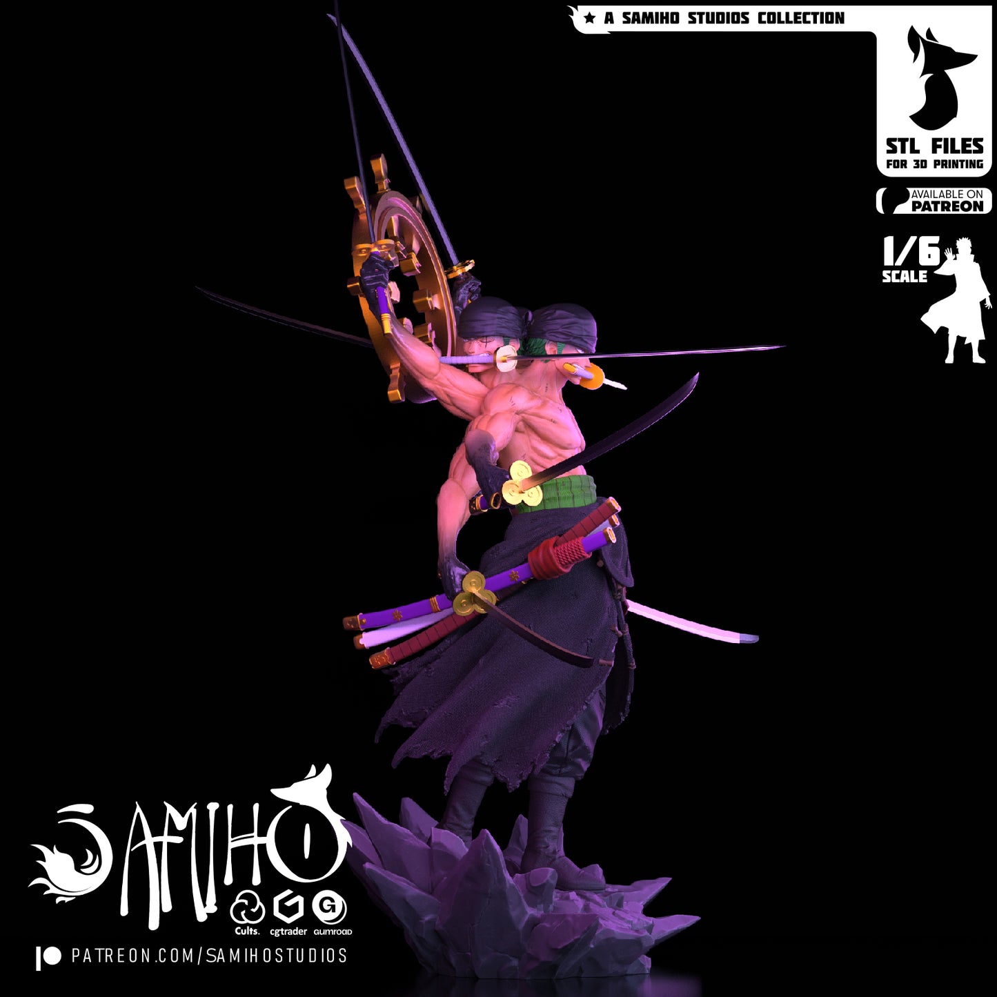 Zoro - Unassembled and Unpainted Garage Kit - Model Designed by Samiho Studios