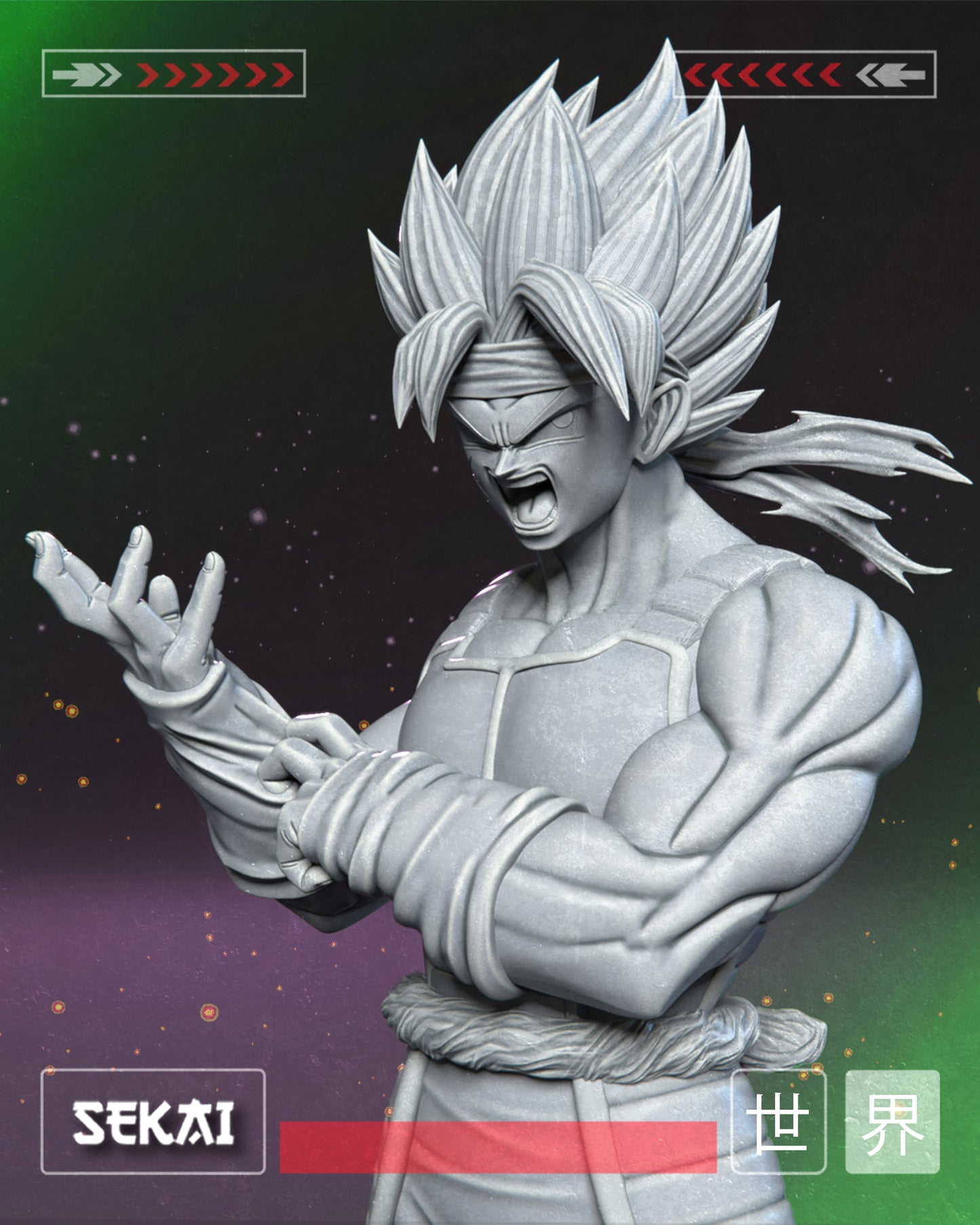 SSJ Bardock - Unassembled and Unpainted Garage Kit - Model Designed by Sekai3D