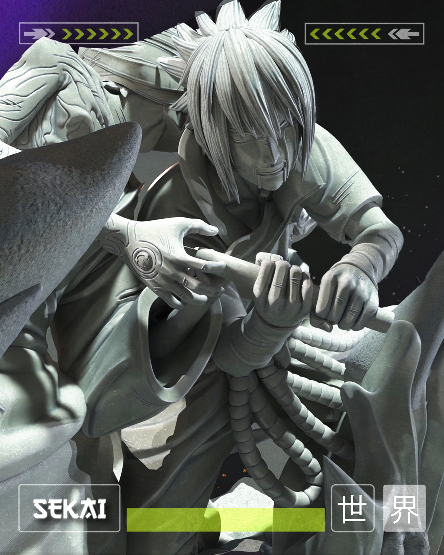 Sasuke vs Danzo - Unassembled and Unpainted Garage Kit - Model Designed from Sekai3D