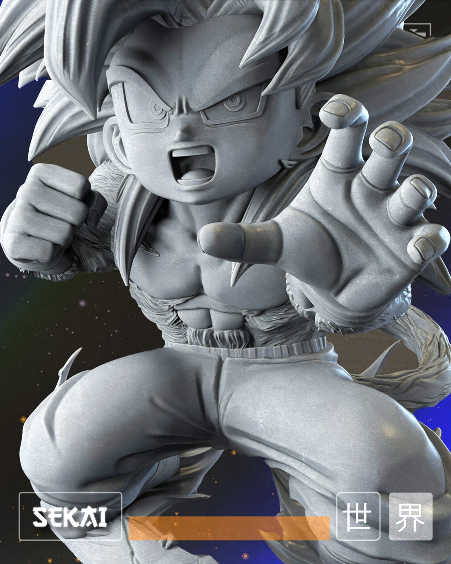 SSJ4 Goku (DB Daima) - Unassembled and Unpainted Garage Kit - Model Designed by Sekai3D