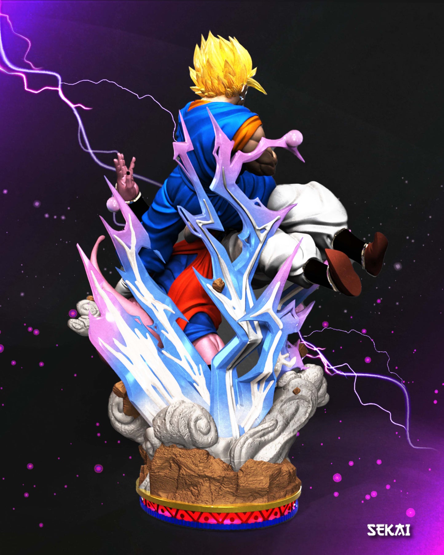 Super Vegito vs Super Buu (Version 2) - Unassembled and Unpainted Garage Kit - Model Designed by Sekai3D