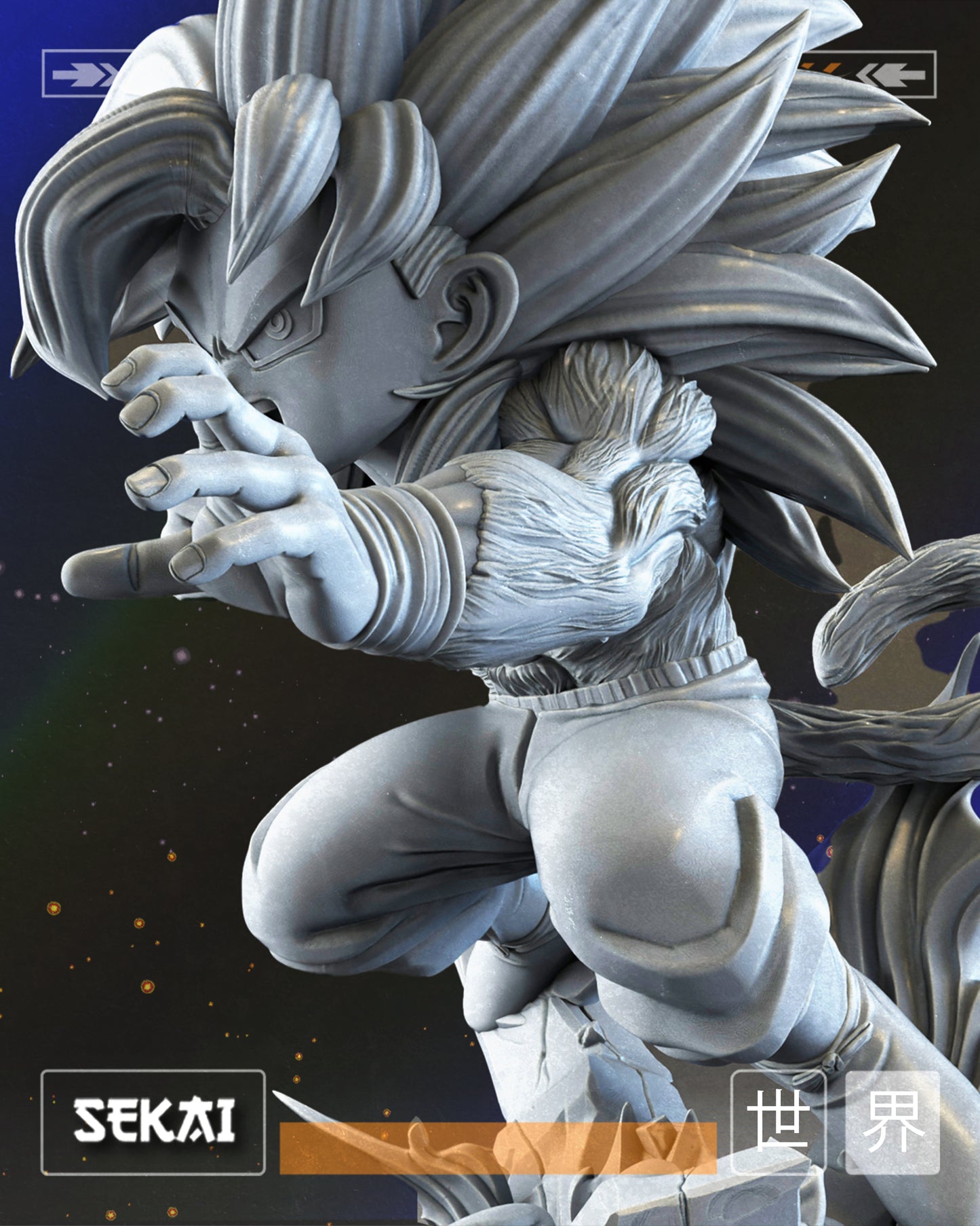 SSJ4 Goku (DB Daima) - Unassembled and Unpainted Garage Kit - Model Designed by Sekai3D