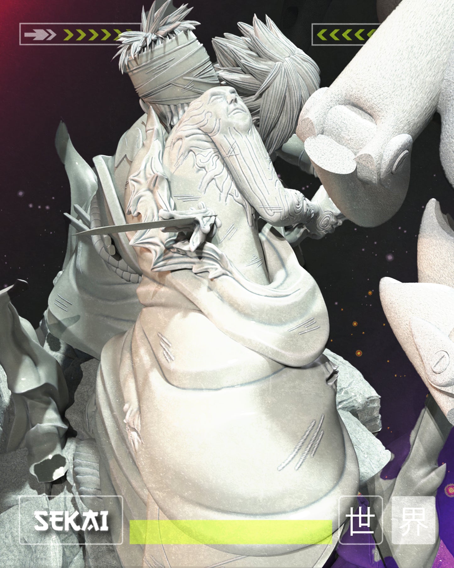 Sasuke vs Danzo - Unassembled and Unpainted Garage Kit - Model Designed from Sekai3D