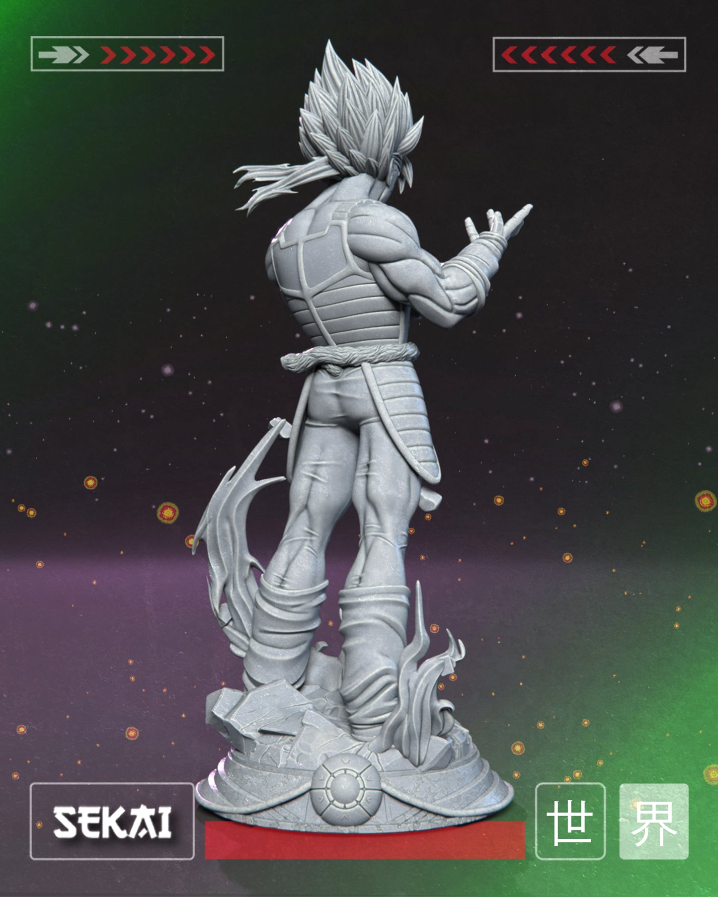 SSJ Bardock - Unassembled and Unpainted Garage Kit - Model Designed by Sekai3D