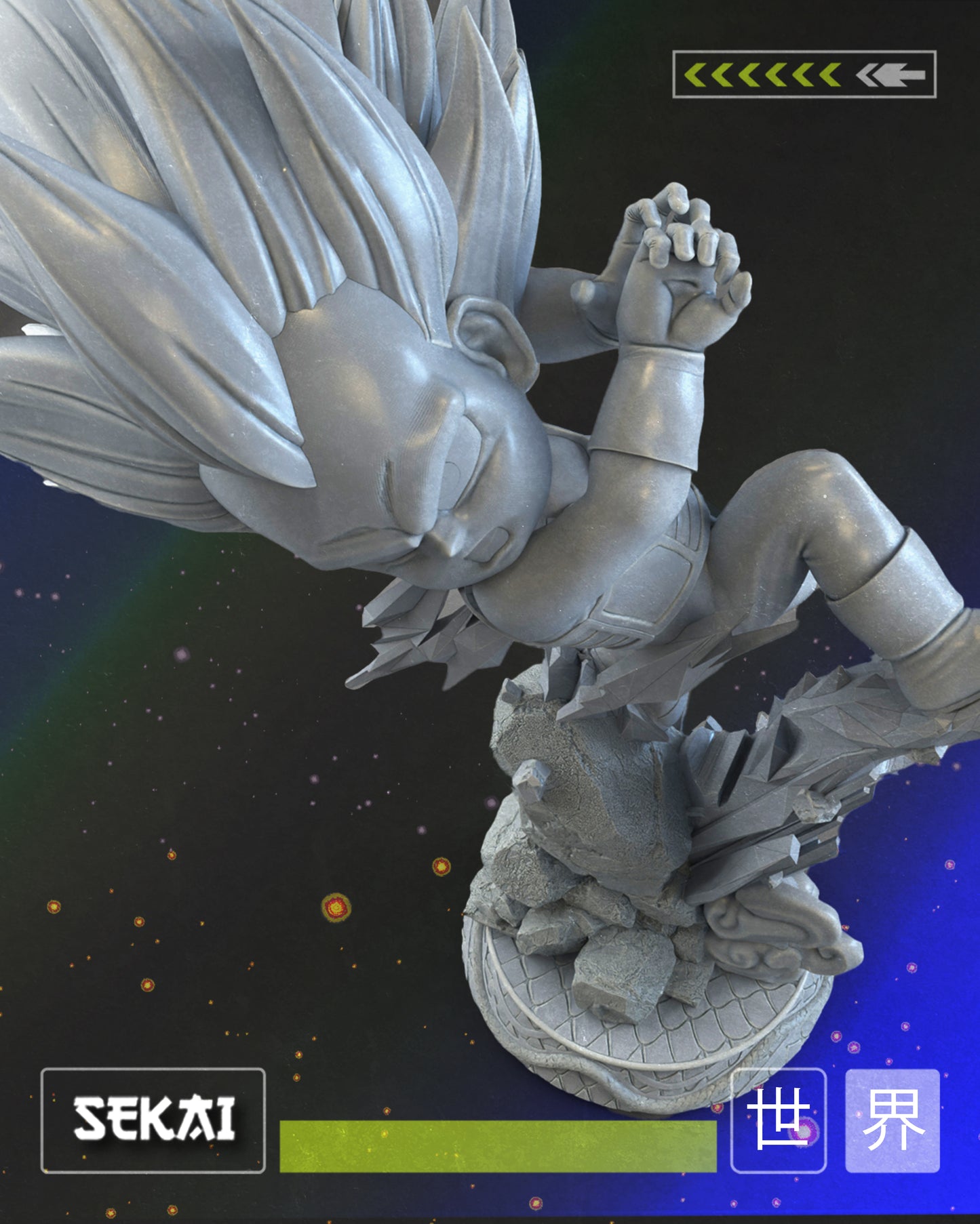 SSJ3 Vegeta (DB Daima) - Unassembled and Unpainted Garage Kit - Model Designed by Sekai3D