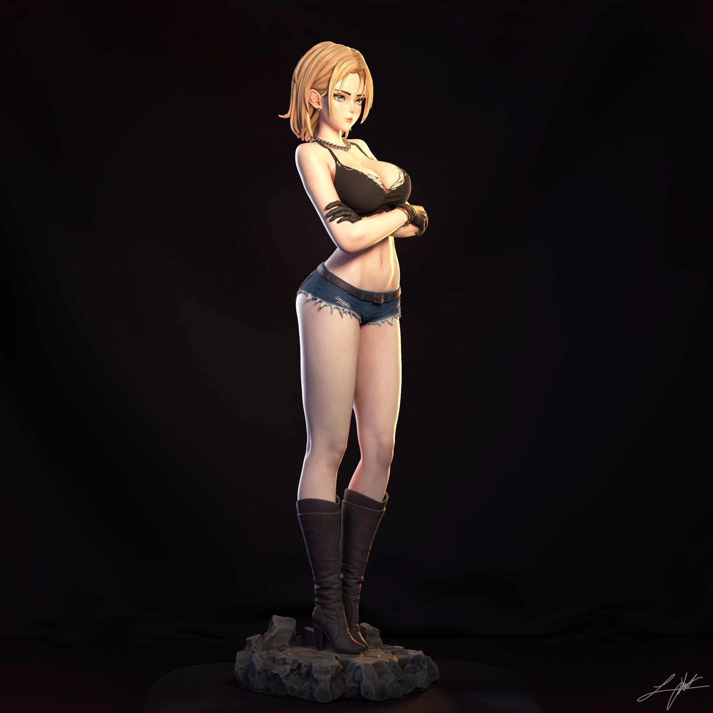 Android 18 - Unassembled and Unpainted Garage Kit - Model Designed by Abe3d and Ramses