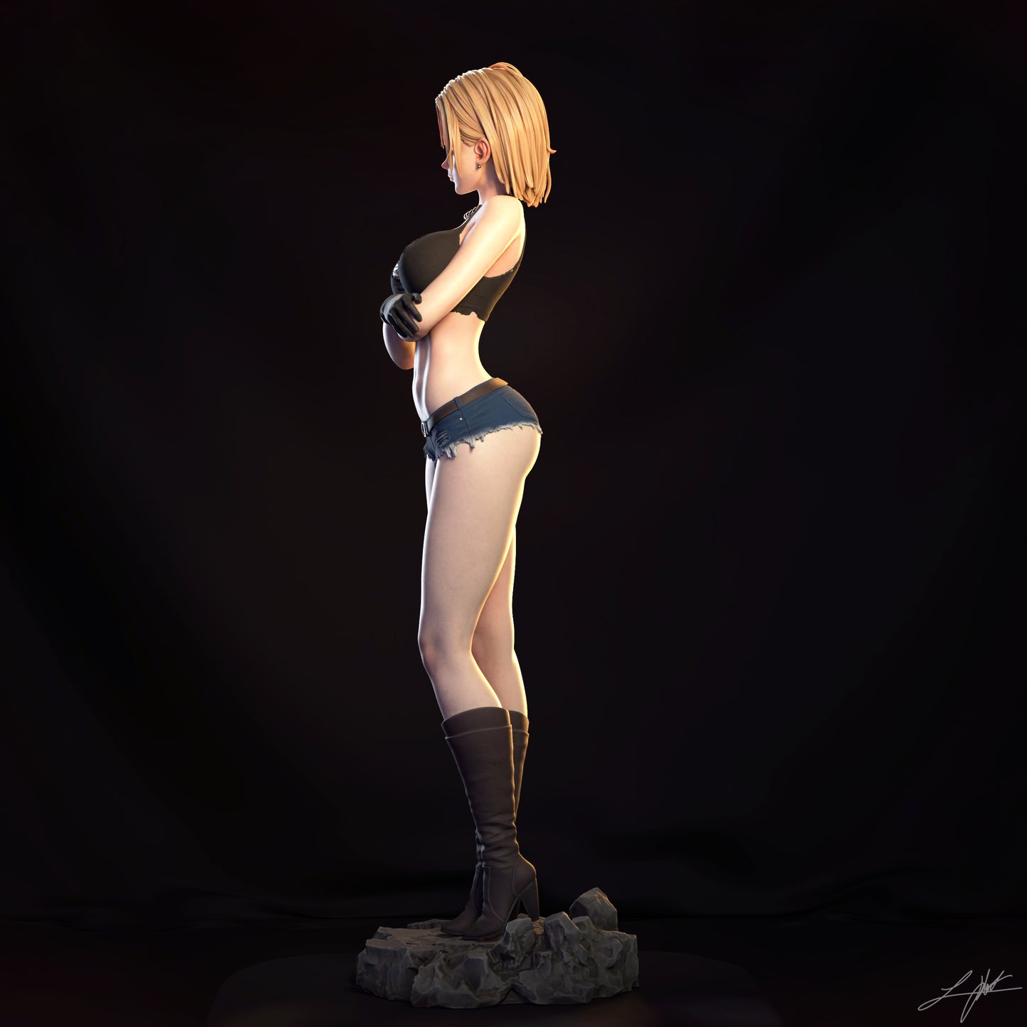 Android 18 - Unassembled and Unpainted Garage Kit - Model Designed by Abe3d and Ramses