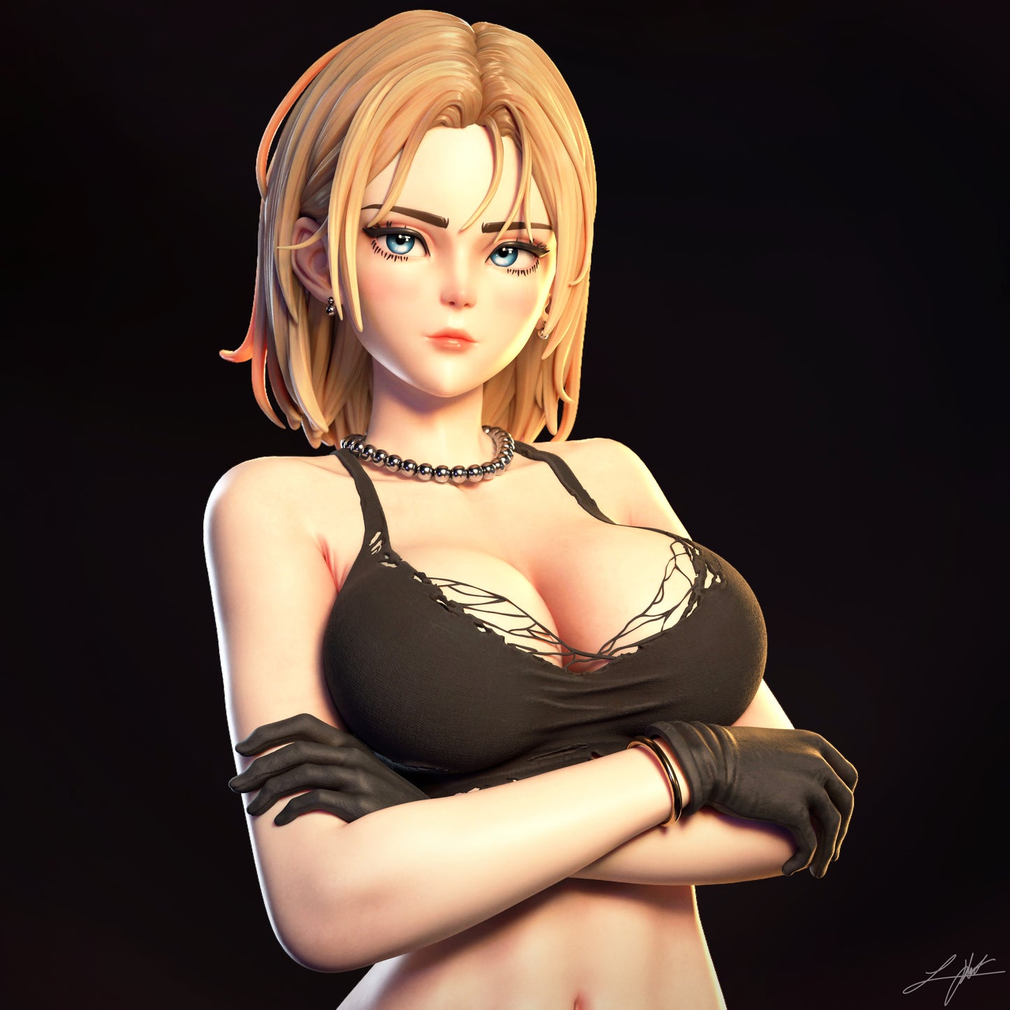 Android 18 - Unassembled and Unpainted Garage Kit - Model Designed by Abe3d and Ramses