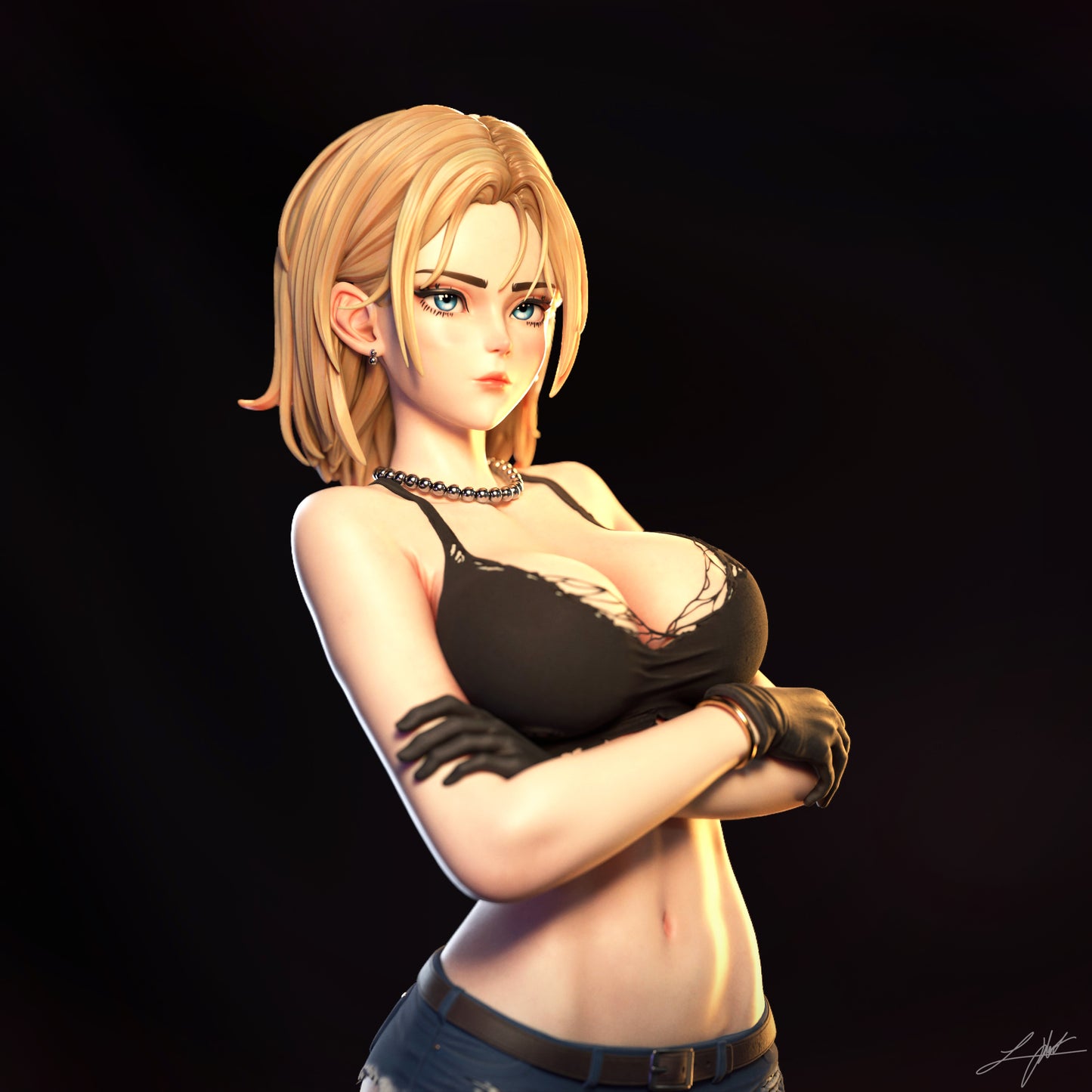 Android 18 - Unassembled and Unpainted Garage Kit - Model Designed by Abe3d and Ramses