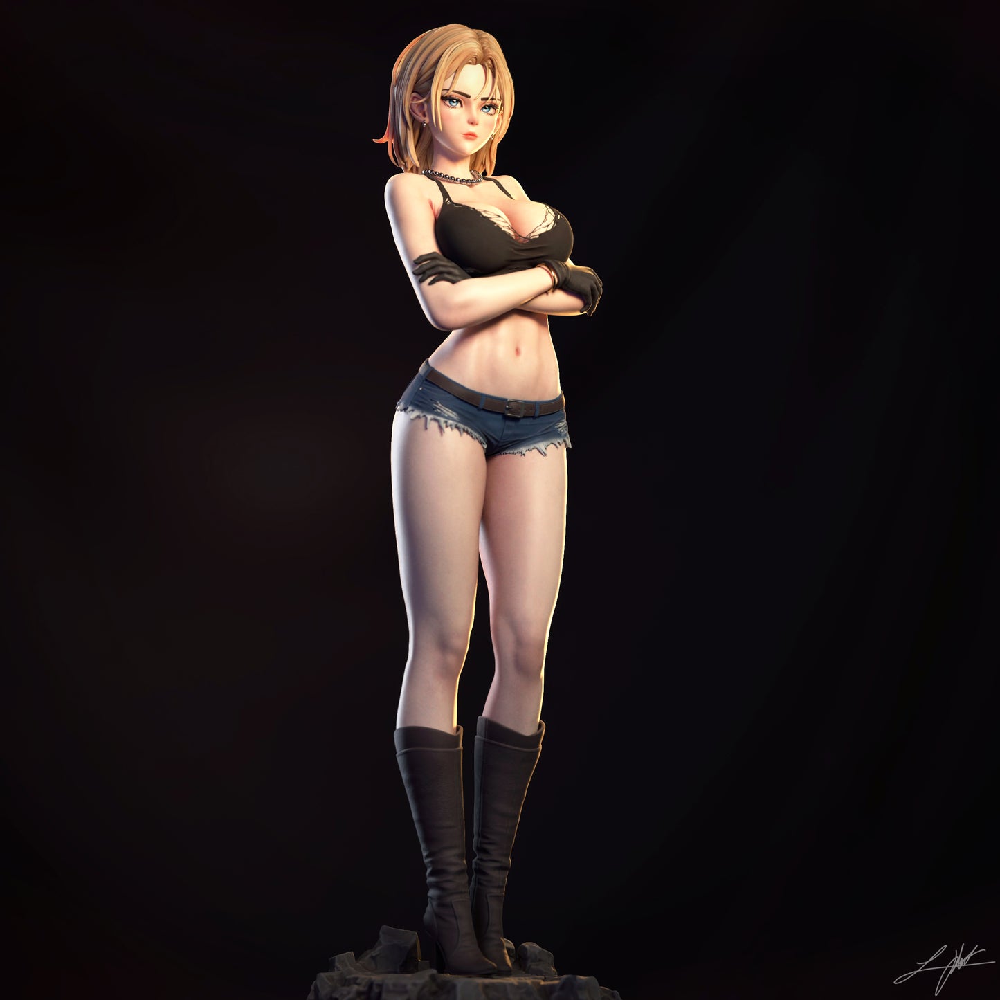Android 18 - Unassembled and Unpainted Garage Kit - Model Designed by Abe3d and Ramses