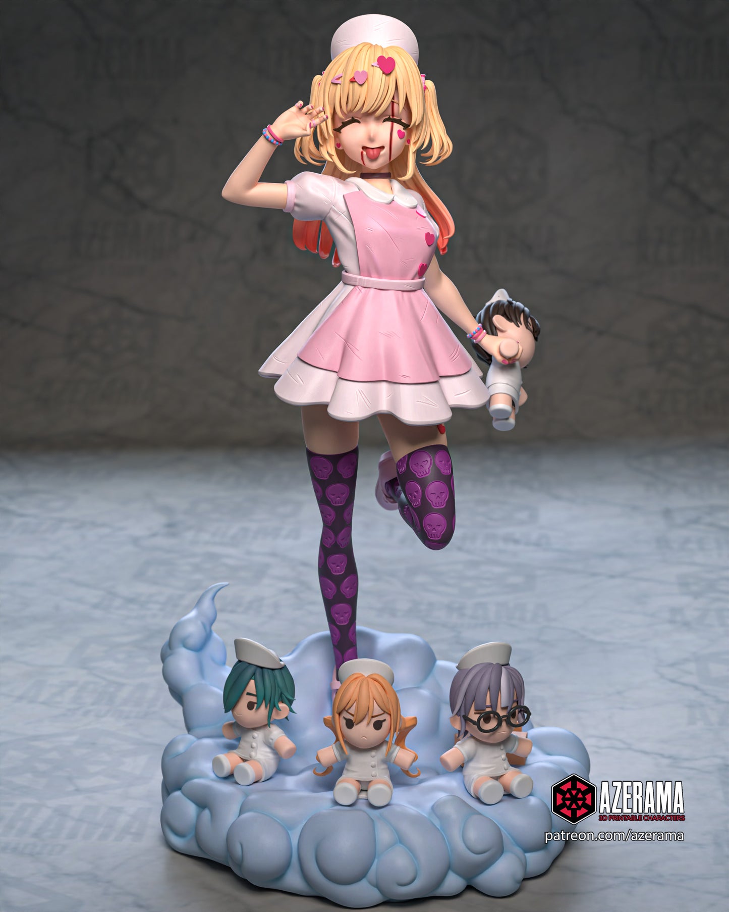Ahko (Nurse, Queen, Skirt Outfit) - Unassembled and Unpainted Garage Kit - Model Designed by Azerama
