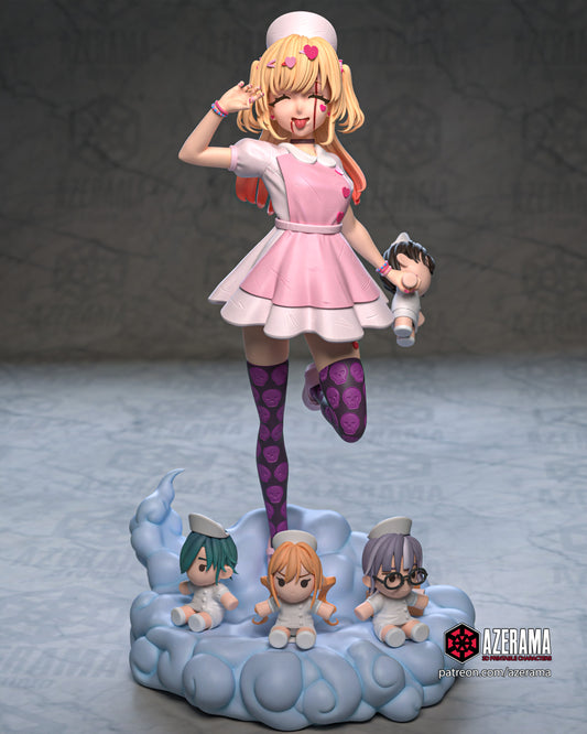 Ahko (Nurse, Queen, Skirt Outfit) - Unassembled and Unpainted Garage Kit - Model Designed by Azerama