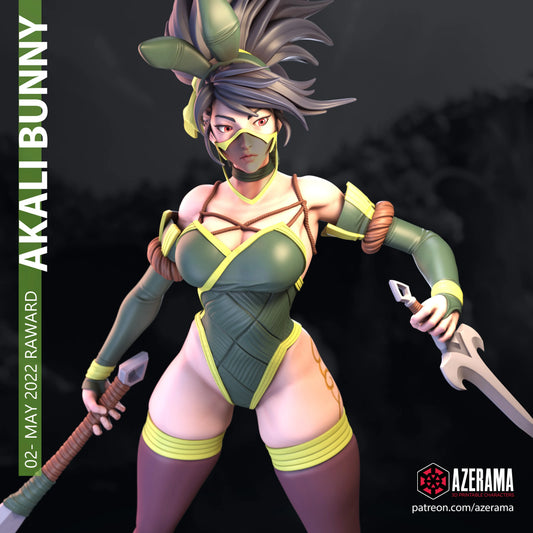 Bunny Akali - Unassembled and Unpainted Garage Kit - Model Designed by Azerama