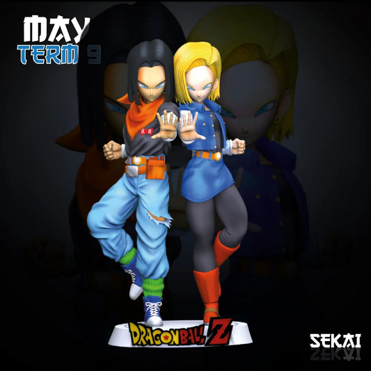Android #17 and Android #18 - Unassembled and Unpainted Garage Kit - Model Designed by Sekai3D