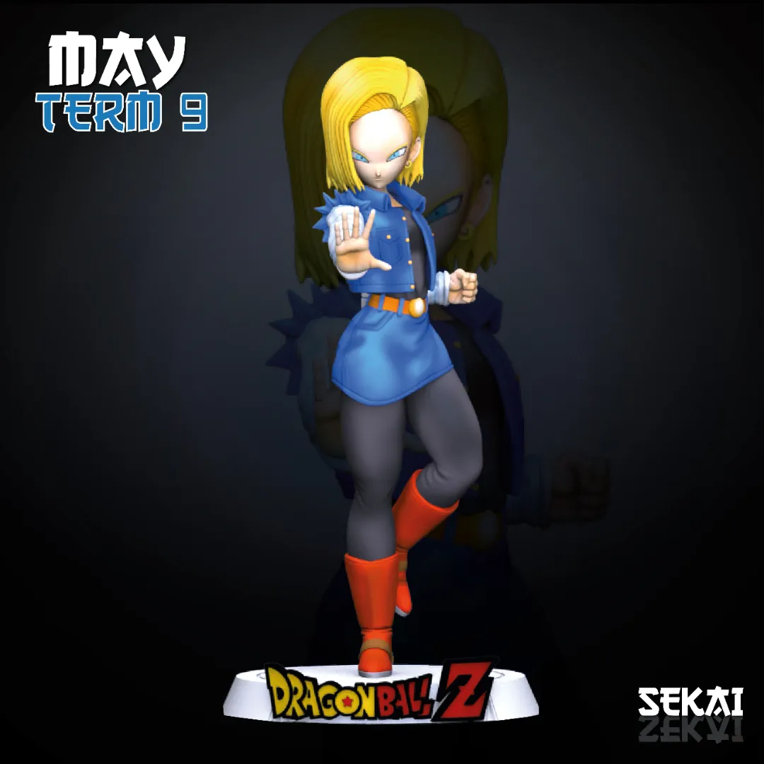 Android #17 and Android #18 - Unassembled and Unpainted Garage Kit - Model Designed by Sekai3D