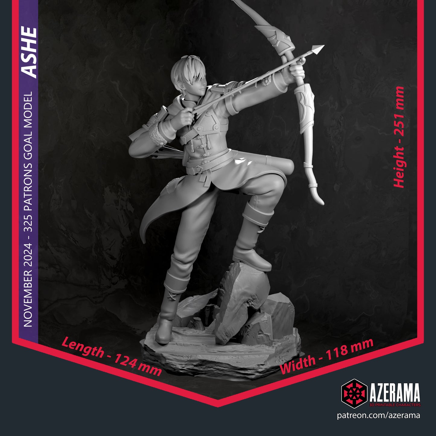 Ashe - Unassembled and Unpainted Garage Kit - Model Designed by Azerama