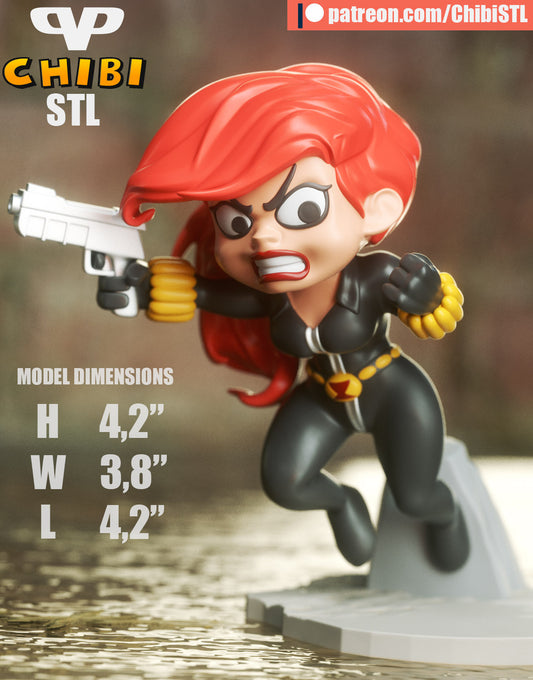 Black Widow - Unassembled and Unpainted Garage Kit - Model Designed by ChibiSTL