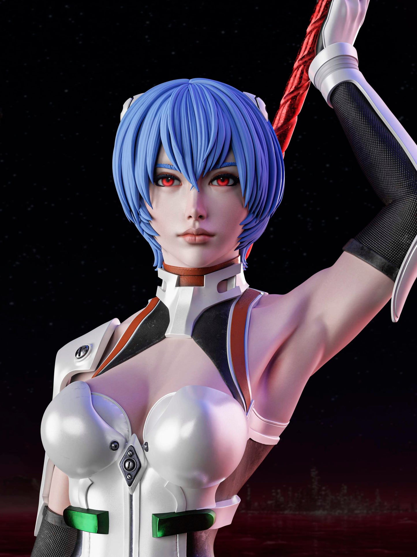 Rei NSFW (HEAD VARIANT INCLUDED) - Unassembled and Unpainted Garage Kit - Model Designed by Abe3D/Dangelo